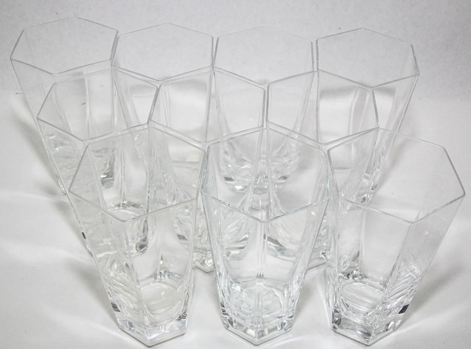 Frank Lloyd Wright by Tiffany Crystal Tumbler Highball Glasses Barware Set of 8 - 12