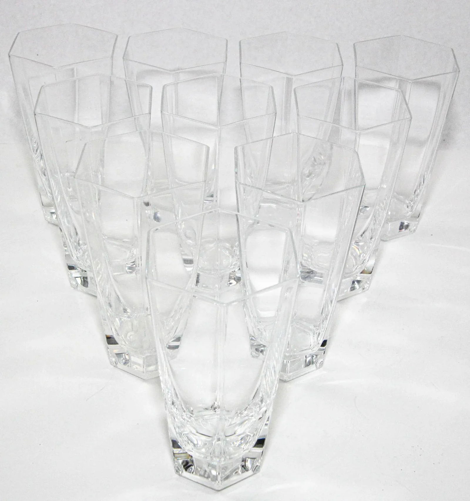 Frank Lloyd Wright by Tiffany Crystal Tumbler Highball Glasses Barware Set of 8 - 3