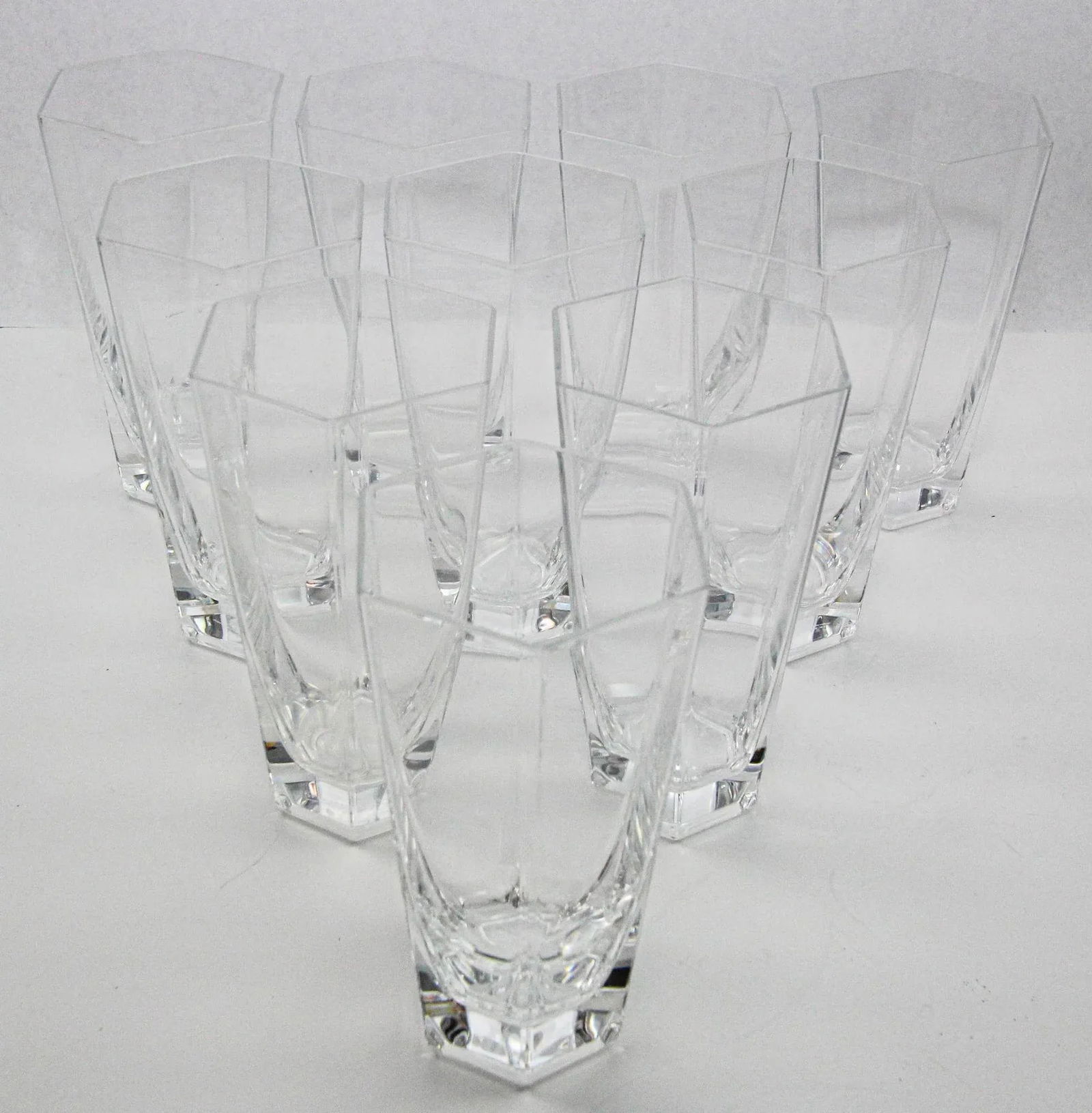 Frank Lloyd Wright by Tiffany Crystal Tumbler Highball Glasses Barware Set of 8 - 4