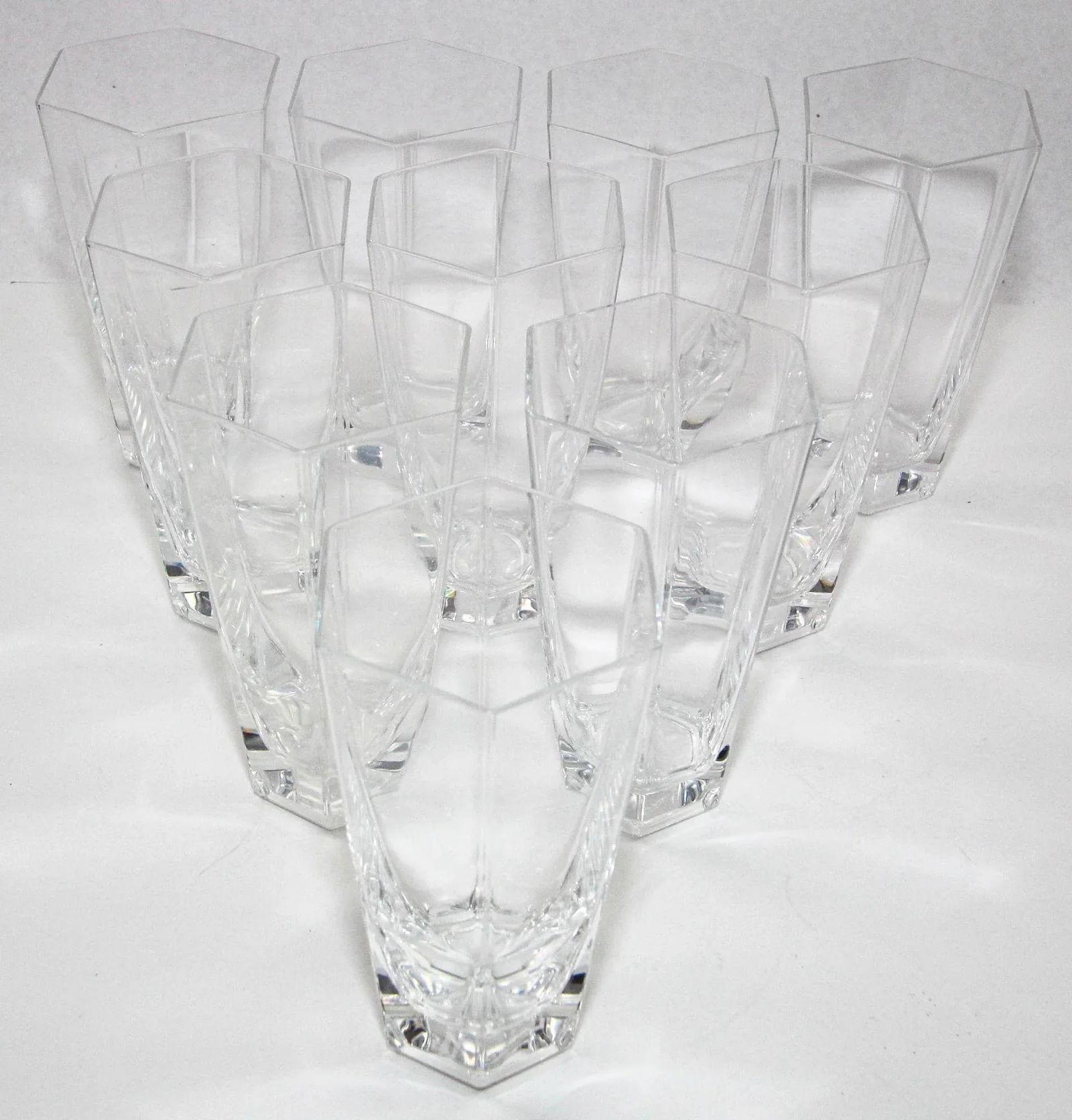 Frank Lloyd Wright by Tiffany Crystal Tumbler Highball Glasses Barware Set of 8 - 5
