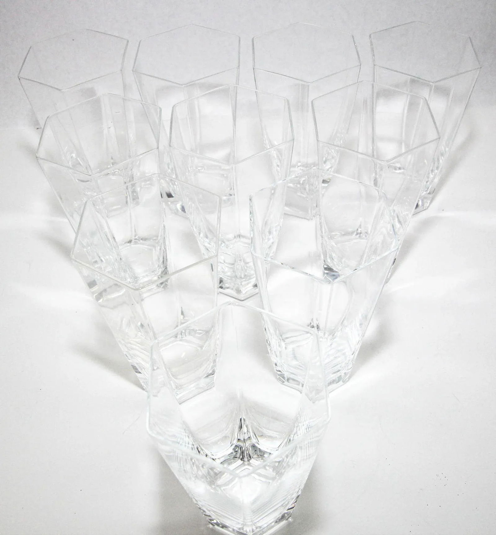 Frank Lloyd Wright by Tiffany Crystal Tumbler Highball Glasses Barware Set of 8 - 6