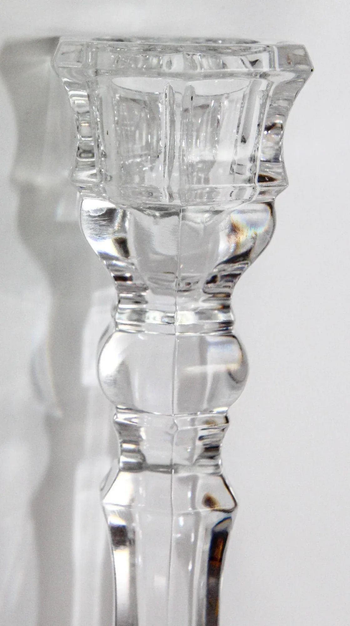 Tiffany Single Light Crystal Candlestick 9" Tall - 4