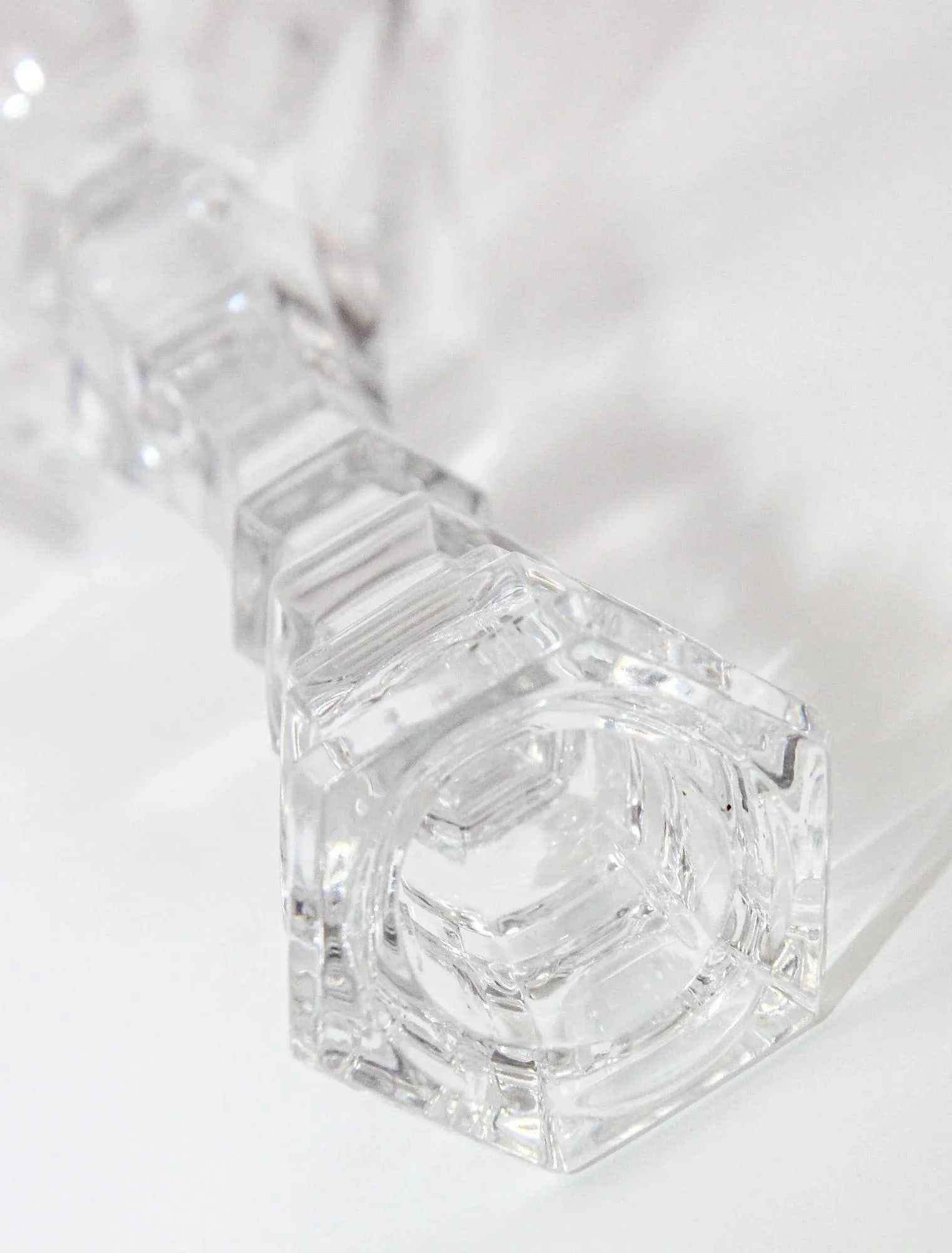 Tiffany Single Light Crystal Candlestick 9" Tall - 5