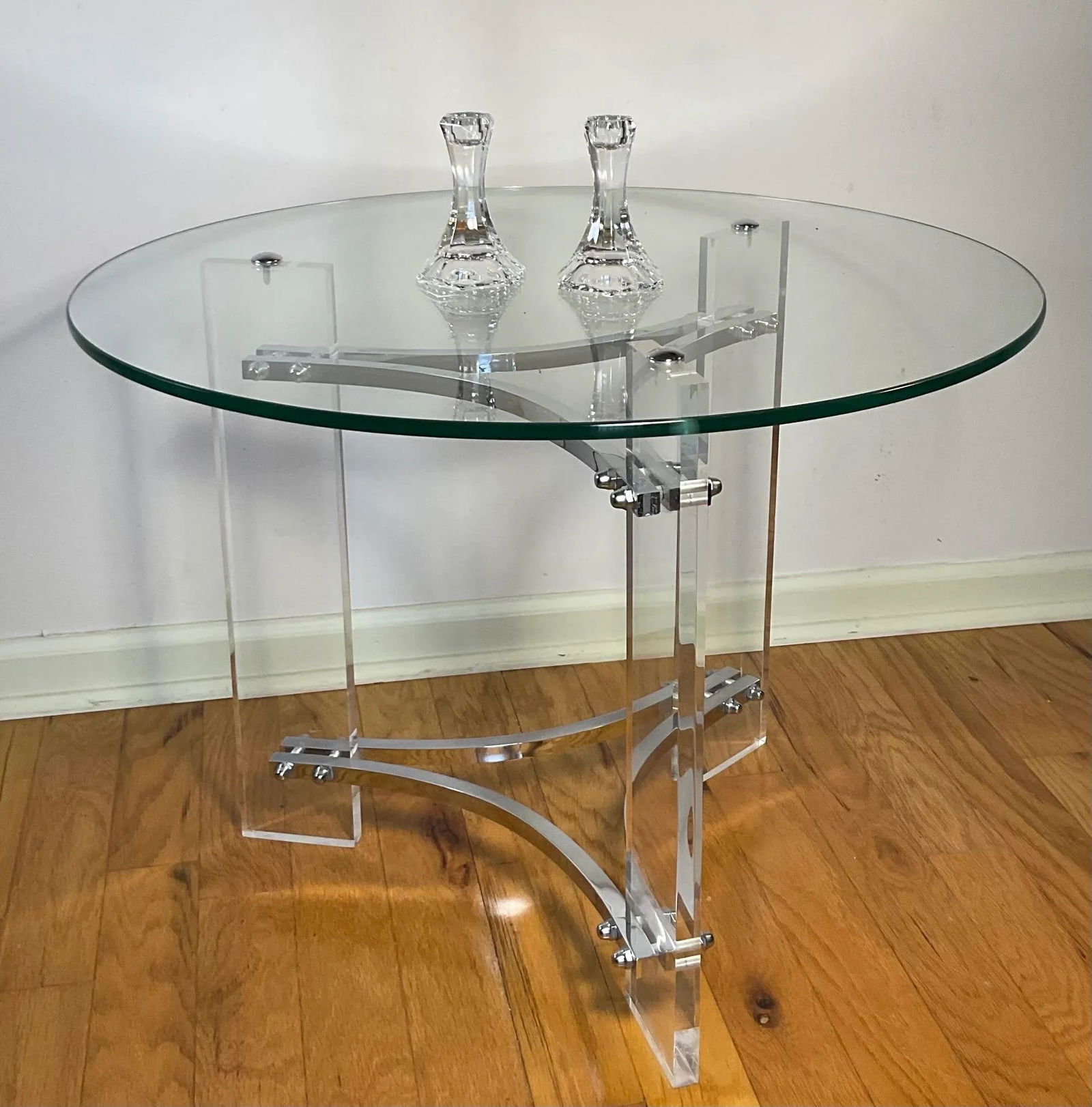 Tiffany Style 5" Hexagon Crystal Candle Holder Candlesticks, Pair - 10