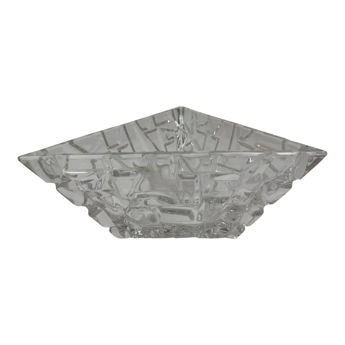 Tiffany Co Sierra Triangular Clear Cut Crystal Bowl Ashtray: Tiffany & Co Sierra Triangular Clear Cut Crystal Bowl Ashtray. This stunning Tiffany & Co. cut crystal candy dish is a must-have for any collector. With its beautiful triangle shape and clear color, i