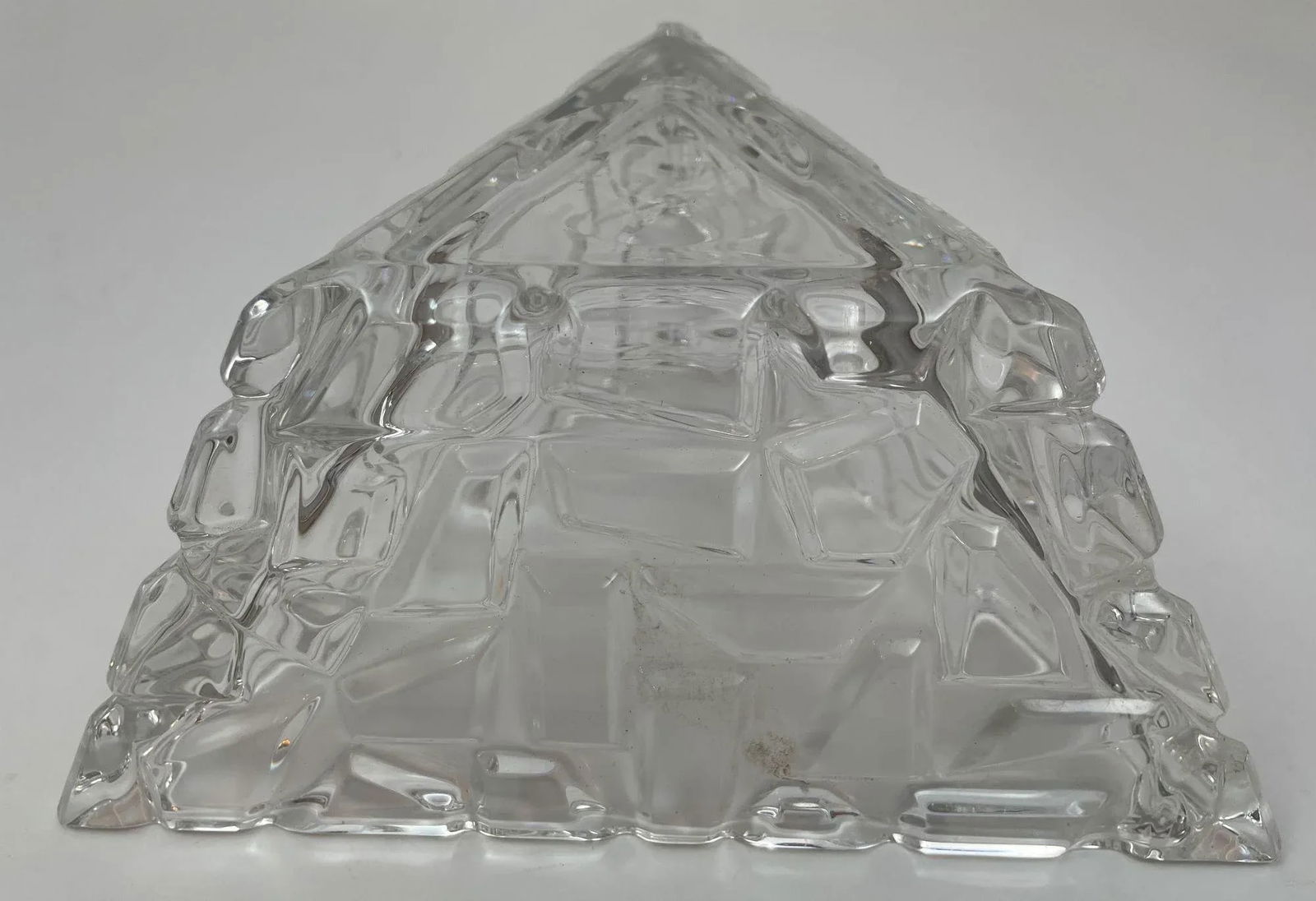 Tiffany Co Sierra Triangular Clear Cut Crystal Bowl Ashtray - 6