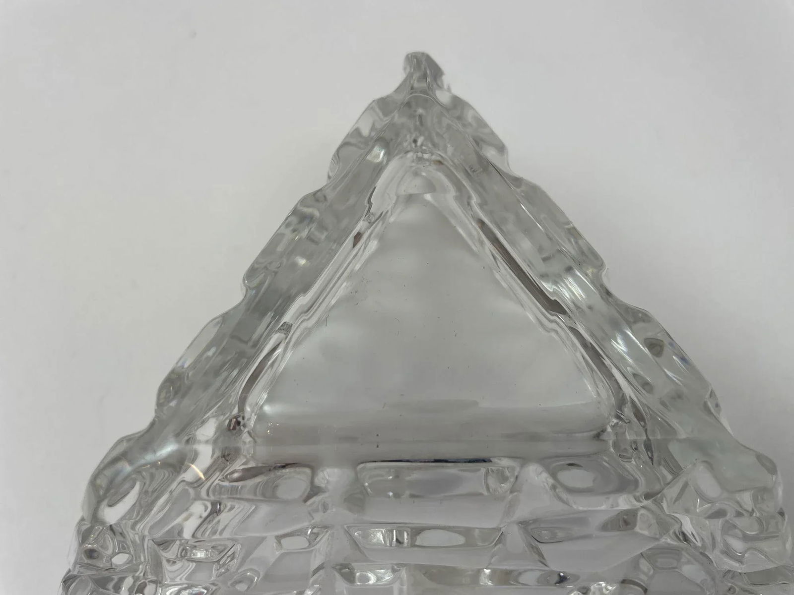 Tiffany Co Sierra Triangular Clear Cut Crystal Bowl Ashtray - 7