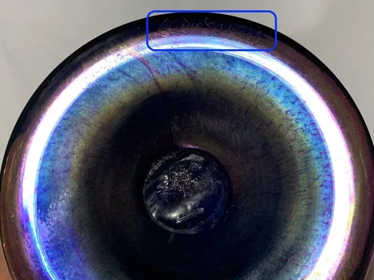 Late 20th Century Vandermark Art Glass Decanter, in the Style of Louis Comfort Tiffany - 2