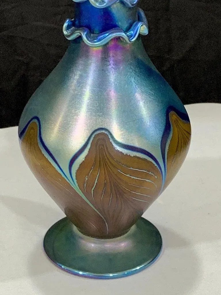 Late 20th Century Vandermark Art Glass Decanter, in the Style of Louis Comfort Tiffany - 4