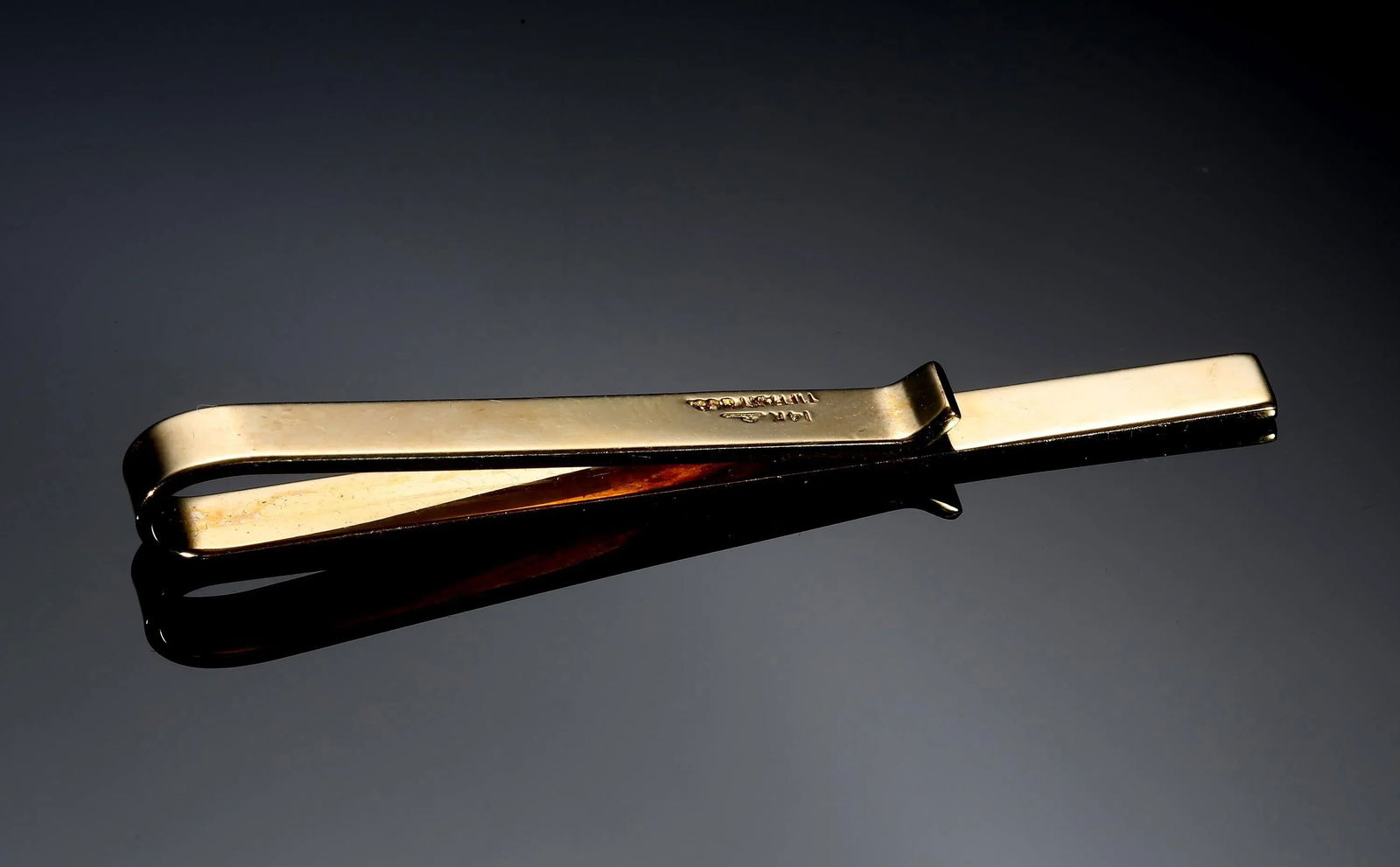 Vintage 14 Karat Gold Tiffany Co Fluted 2 Inch Bar Clip - 8