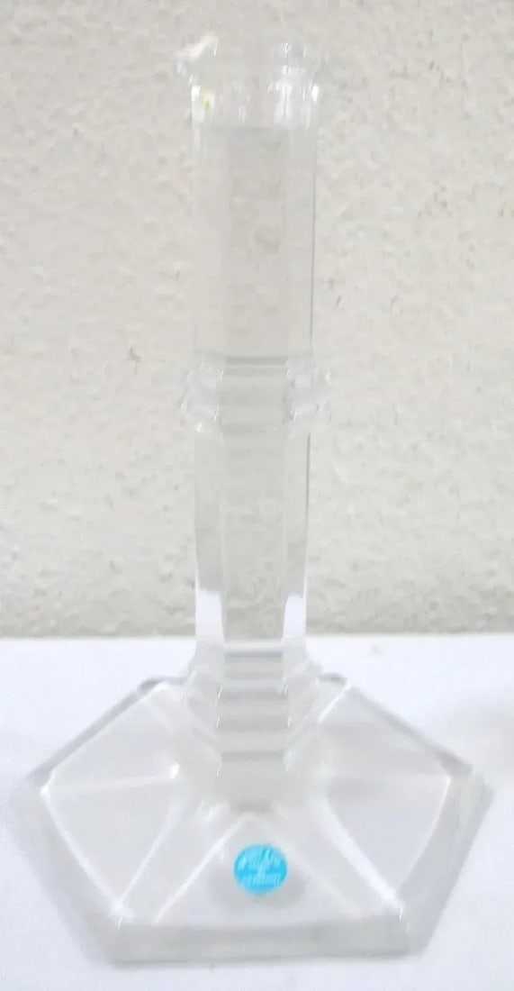 1980s Tiffany & Co. Bamboo Design Crystal Candlestick Holders - a Pair - 3