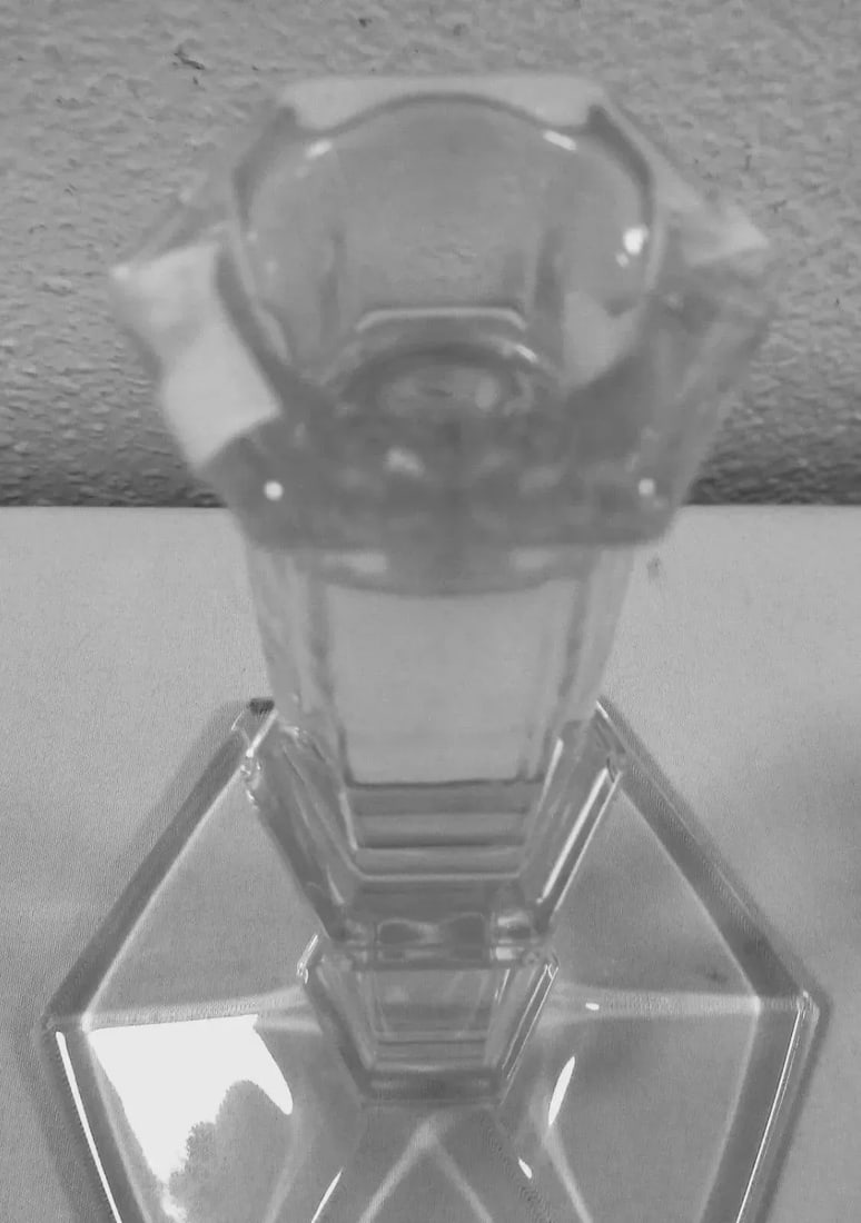 1980s Tiffany & Co. Bamboo Design Crystal Candlestick Holders - a Pair - 6