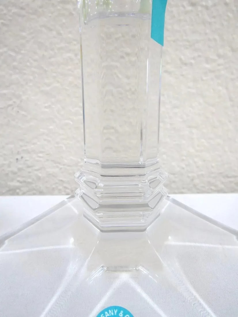 1980s Tiffany & Co. Bamboo Design Crystal Candlestick Holders - a Pair - 9