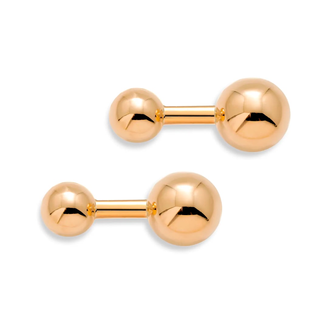 Tiffany and Co Vintage Solid 14 Karat Yellow Gold Ball Cufflinks - 2 Pieces - 4