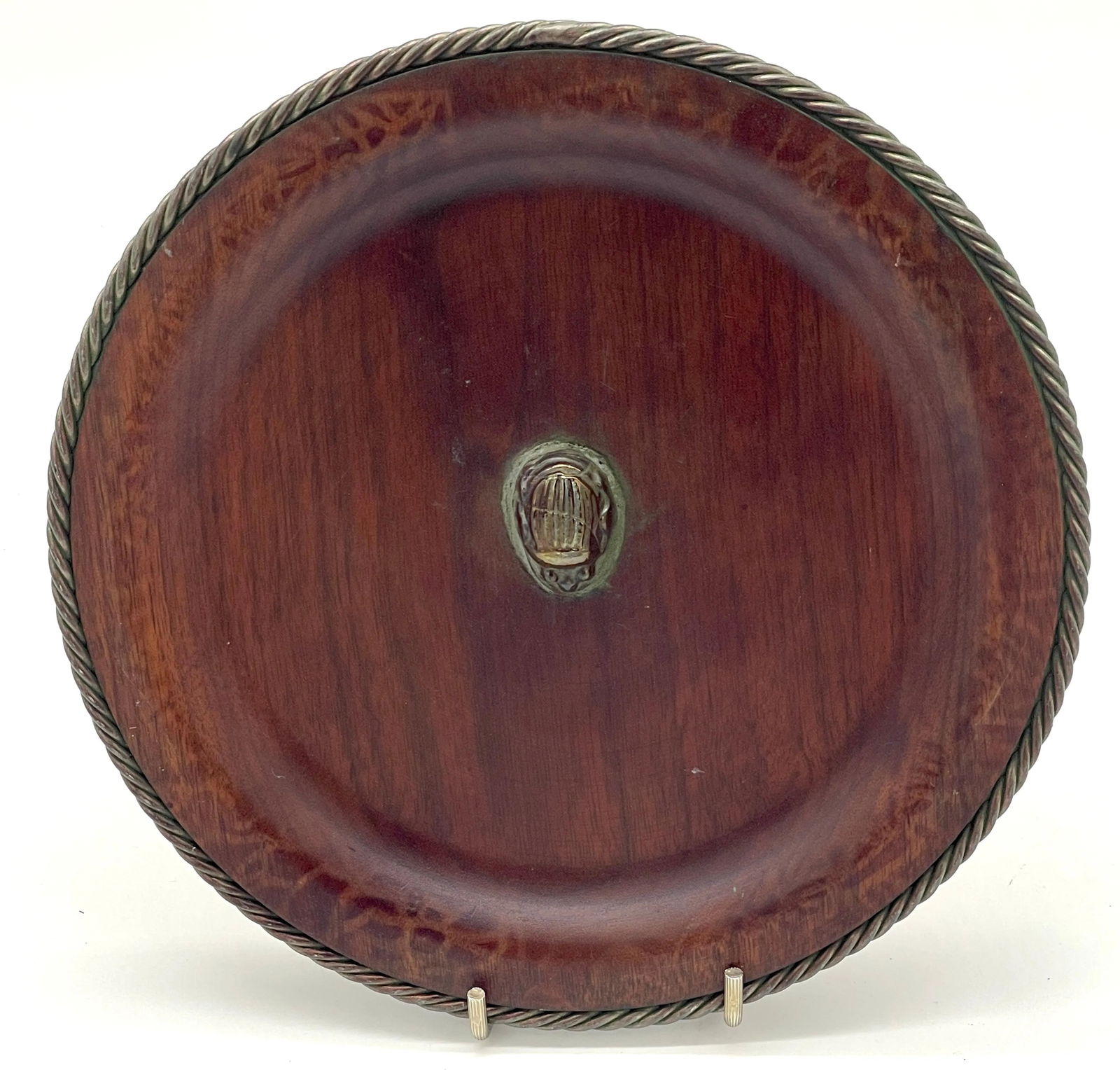 Tiffany Studios Favirlle Glass Scarab, Bronze Mounted Wood Vide-Poche - 2