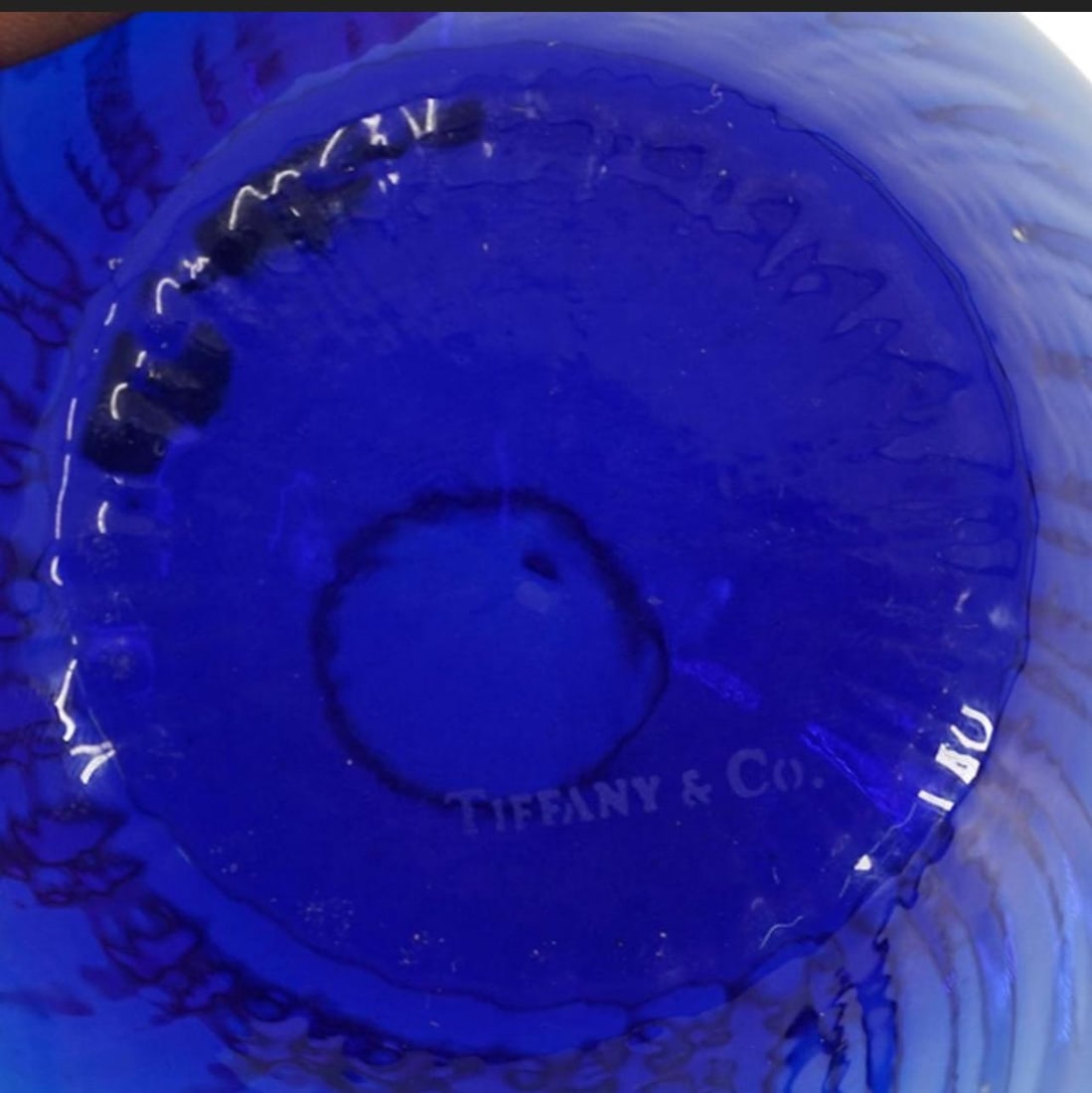 Mid 20th Century Tiffany & Co. Blue Spiral-Cut Glass Vase - 2