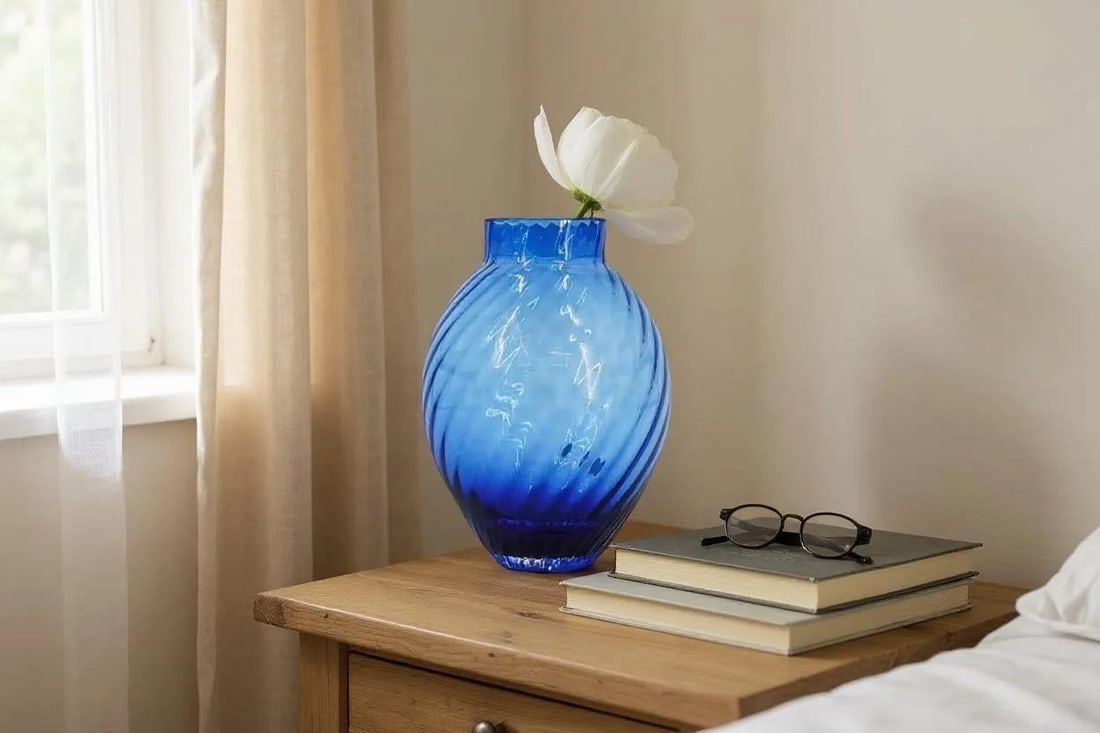Mid 20th Century Tiffany & Co. Blue Spiral-Cut Glass Vase - 3
