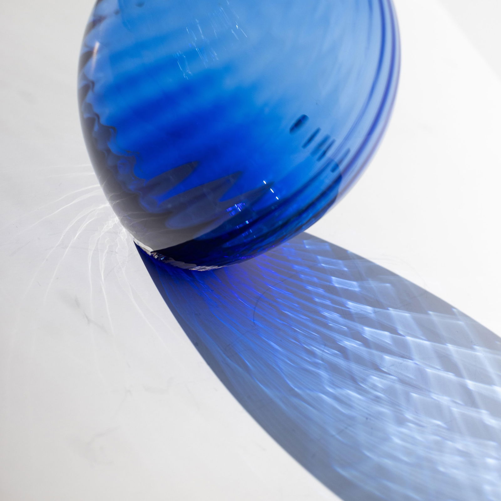 Mid 20th Century Tiffany & Co. Blue Spiral-Cut Glass Vase - 7