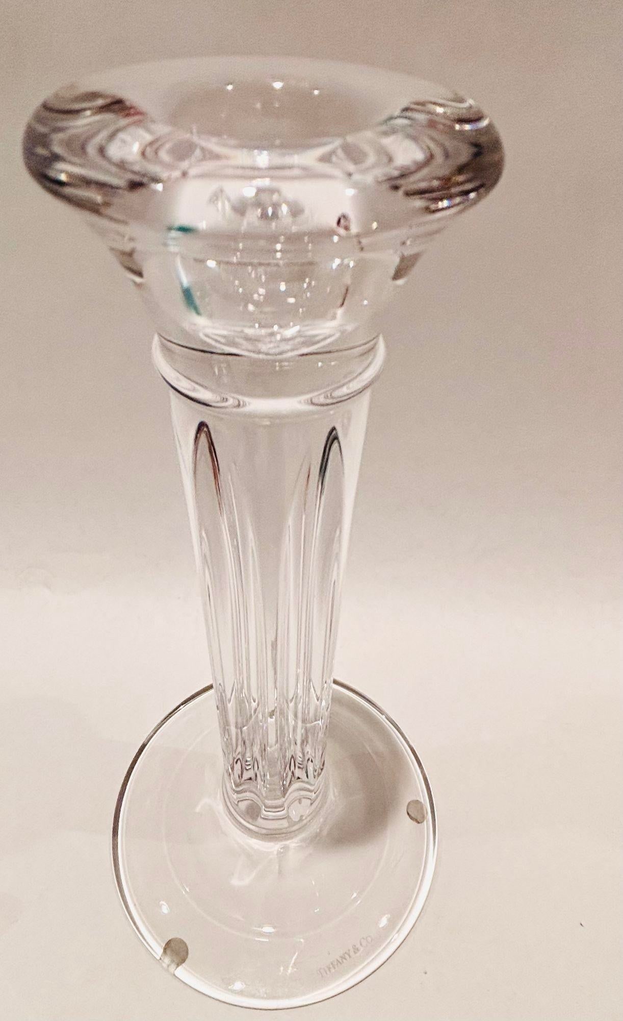 Tiffany & Co. Clear Crystal Candlesticks a Pair - 10