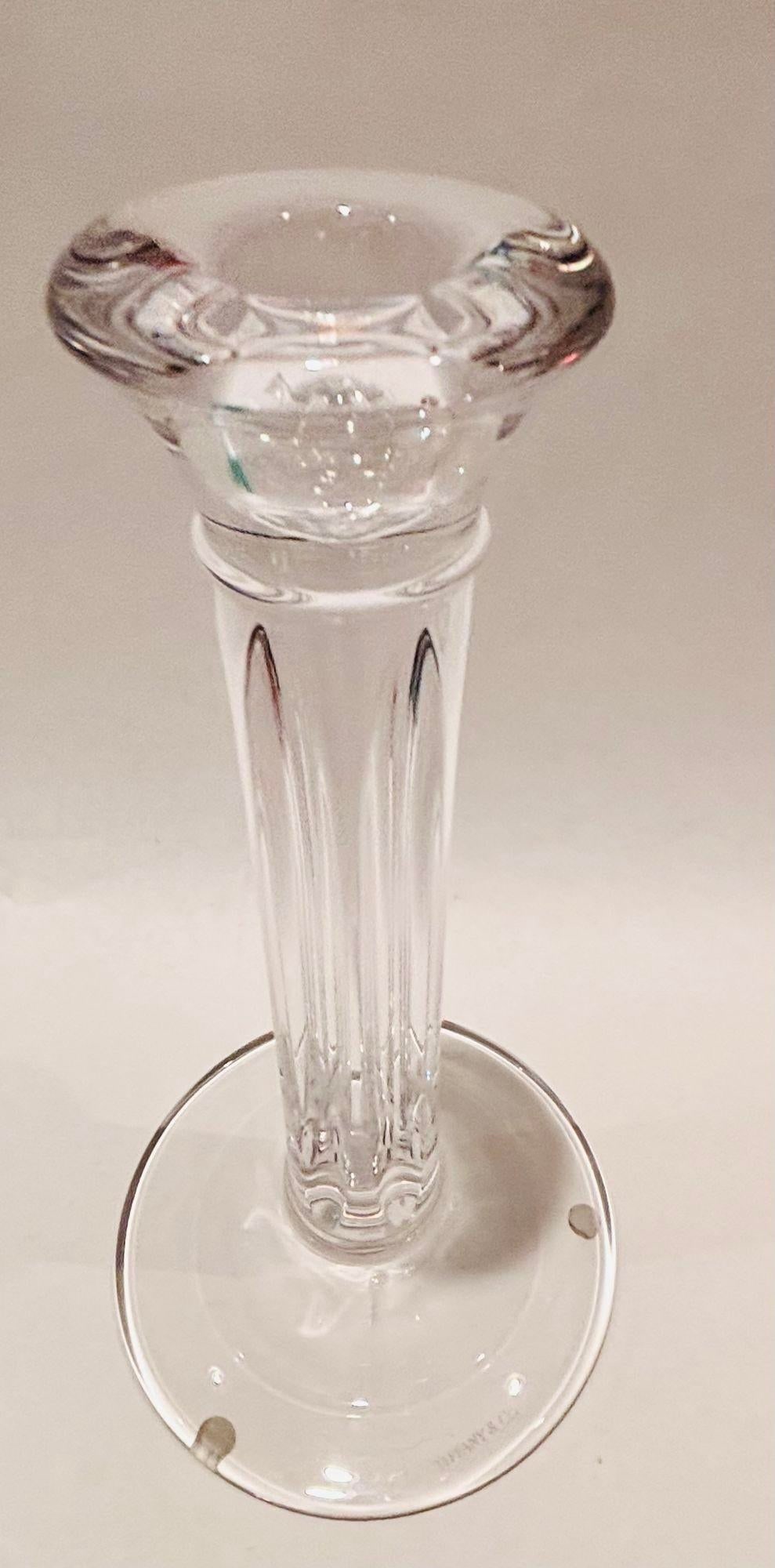 Tiffany & Co. Clear Crystal Candlesticks a Pair - 9