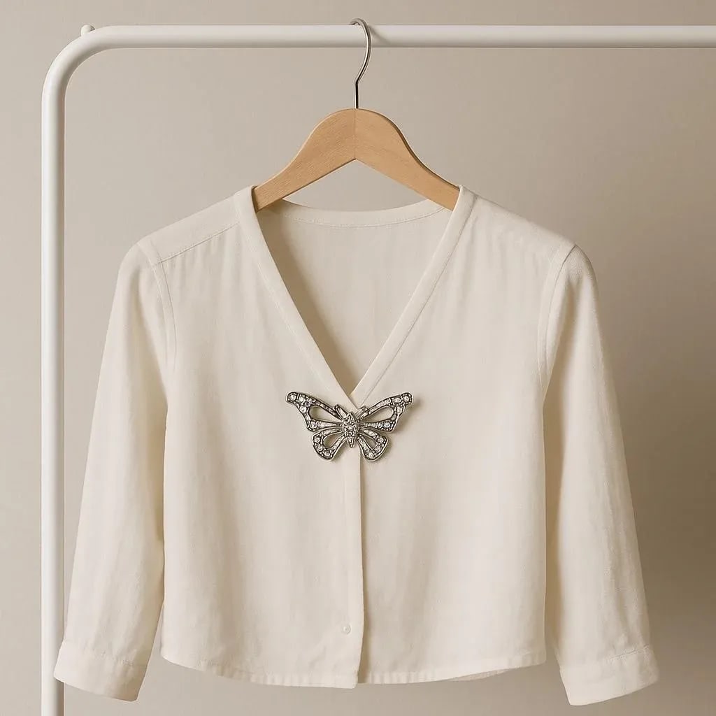 1990s Vintage Tiffany & Co. Platinum Diamond Butterfly Brooch - 6