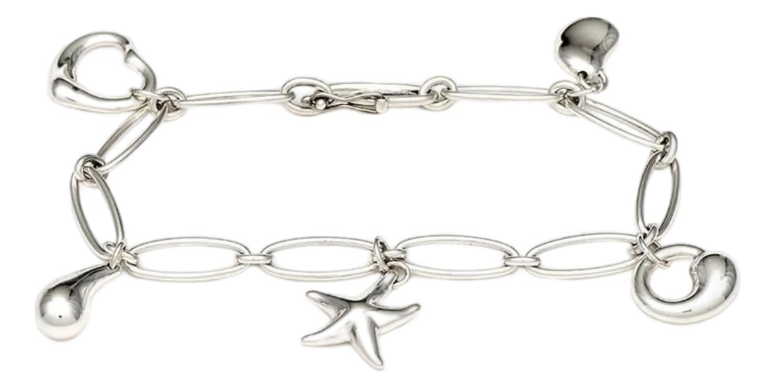Sterling Tiffany & Co. Elsa Peretti Charm Link Bracelet: There's something magical about every Elsa Peretti piece from Tiffany & Co., and this stunning sterling bracelet is no exception. The lovely links and charms make for an astounding aesthetic. 