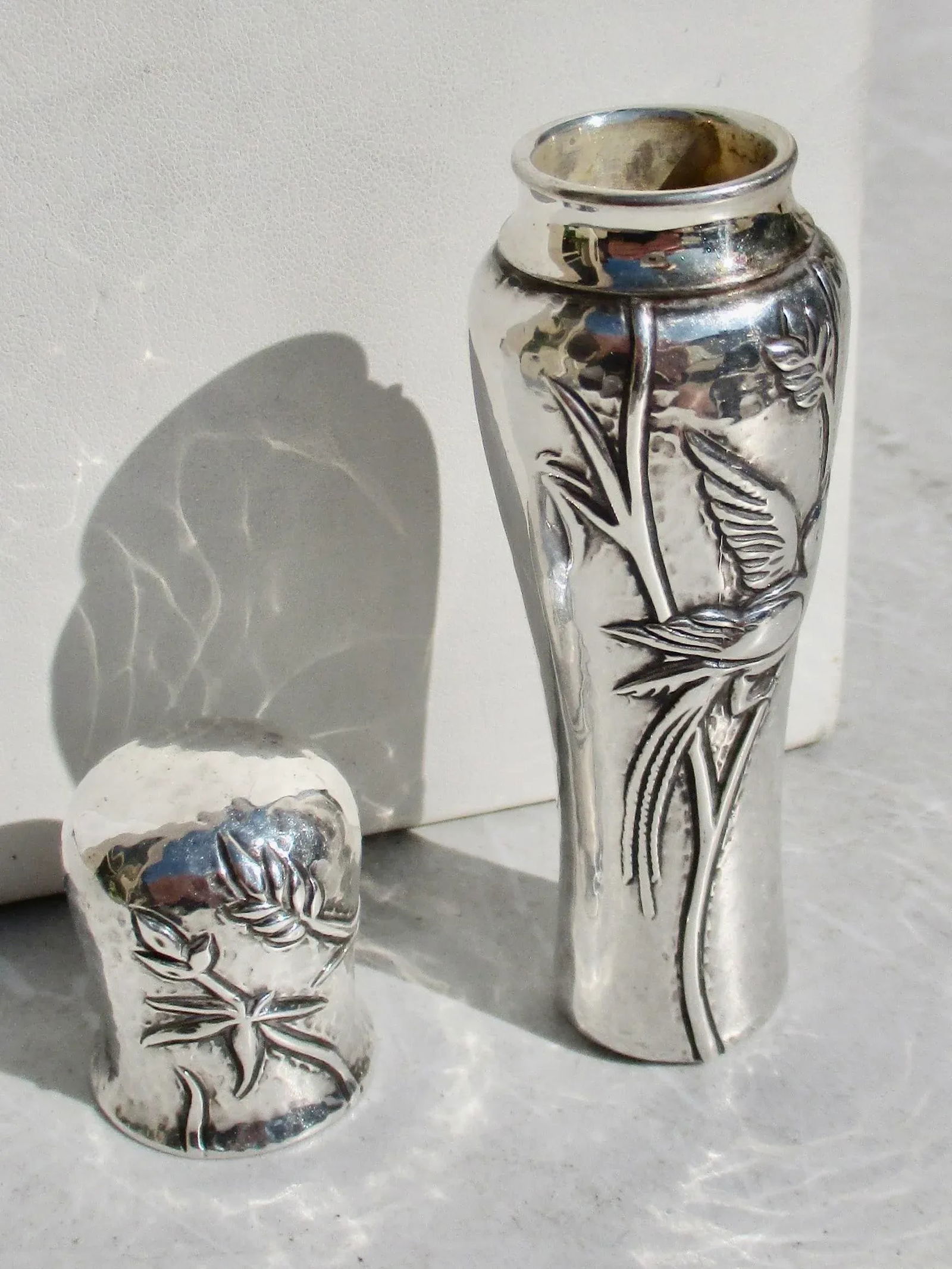 Tiffany Sterling Silver Perfume Case Audubon Pattern2003 Spain - 2