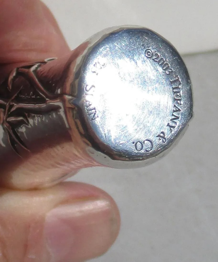 Tiffany Sterling Silver Perfume Case Audubon Pattern2003 Spain - 3