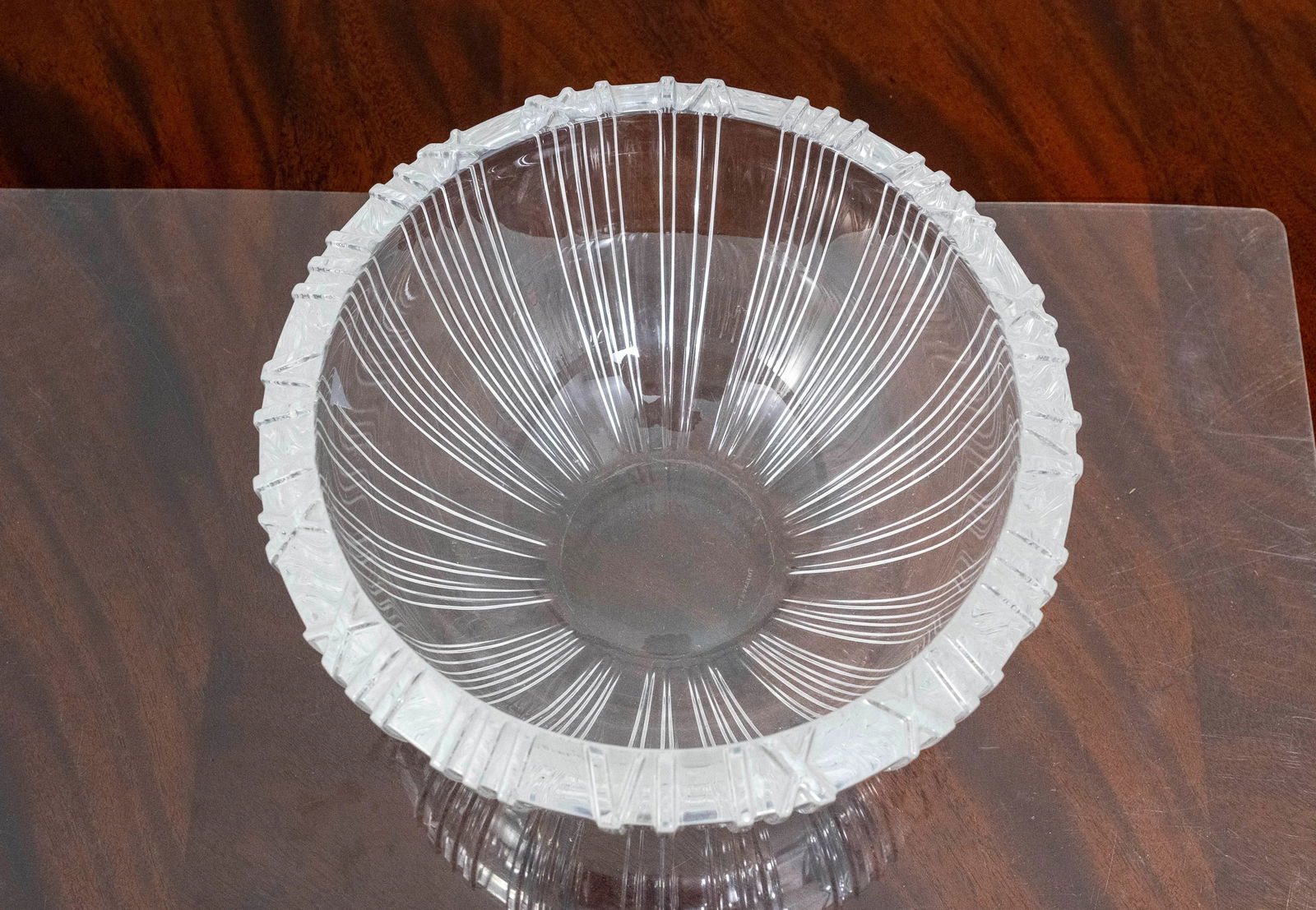 1960s Tiffany & Co Modern Style Cut Crystal Bowl - 12