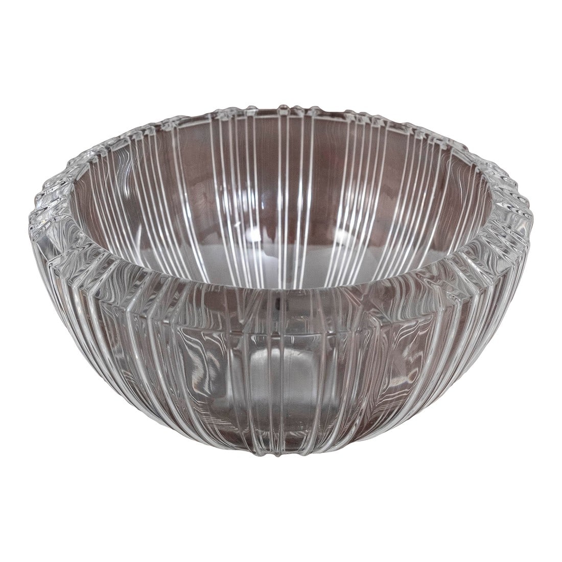 1960s Tiffany & Co Modern Style Cut Crystal Bowl: Age: Approx: 50 Years Old Details: High Quality Construction Geometric Ribbed Sides Signed Tiffany & Co. Roman Numerals Around Rim Offered @ Fraction Original Retail Cost Condition: Excellent Original