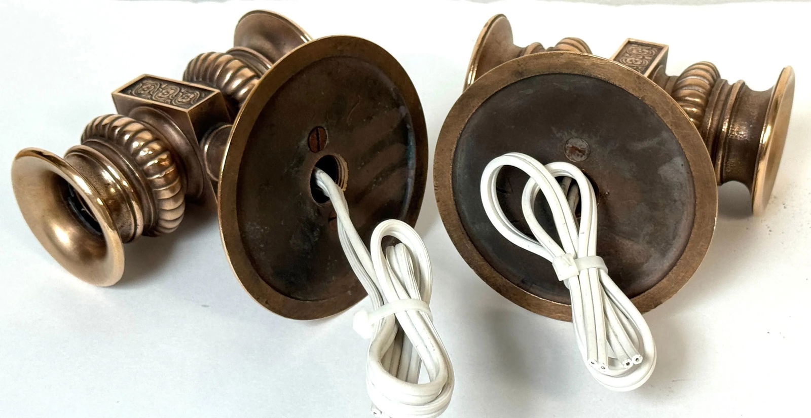 Pair of Tiffany Studios Style Two-Light Bronze Theatre Sconces, Circa 1900 - 3