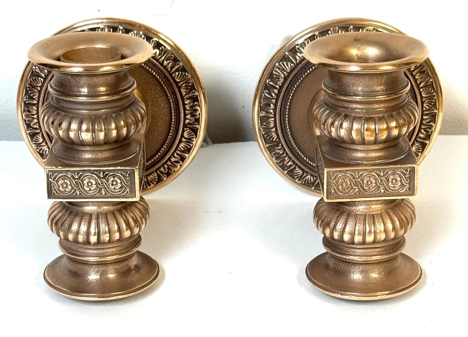 Pair of Tiffany Studios Style Two-Light Bronze Theatre Sconces, Circa 1900 - 7