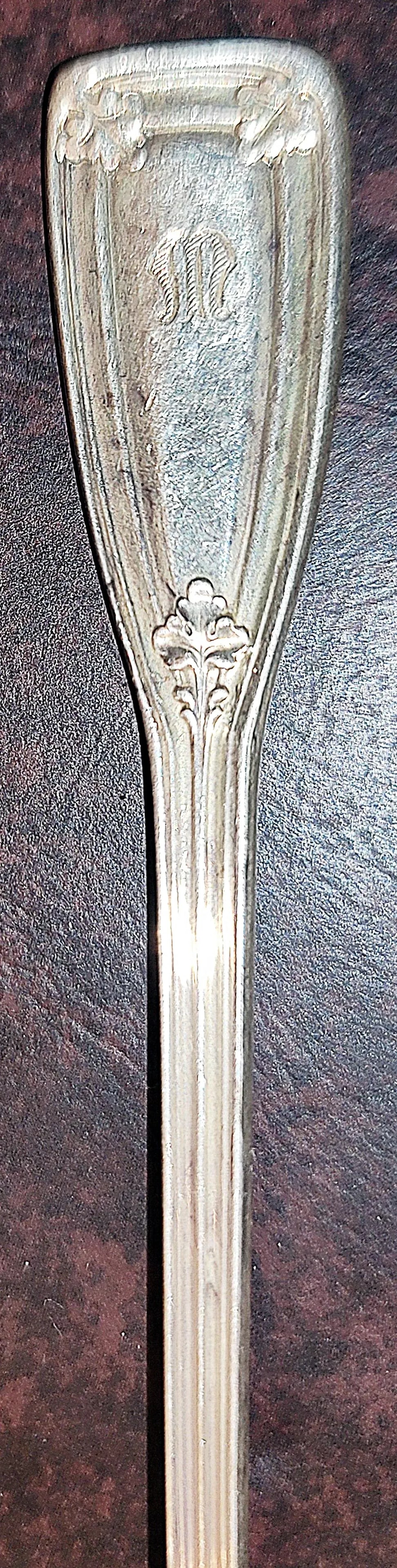 1940s Tiffany St Dunstan Style Sterling Silver Olive Fork Spork - 4