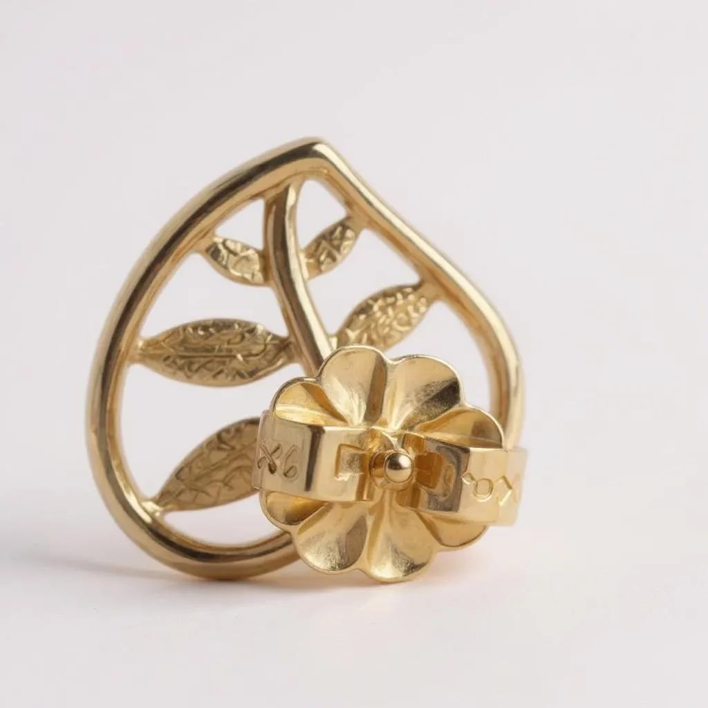 Vintage Tiffany and Co. 18k Yellow Gold Heart and Botanical Earrings, A Pair - 10