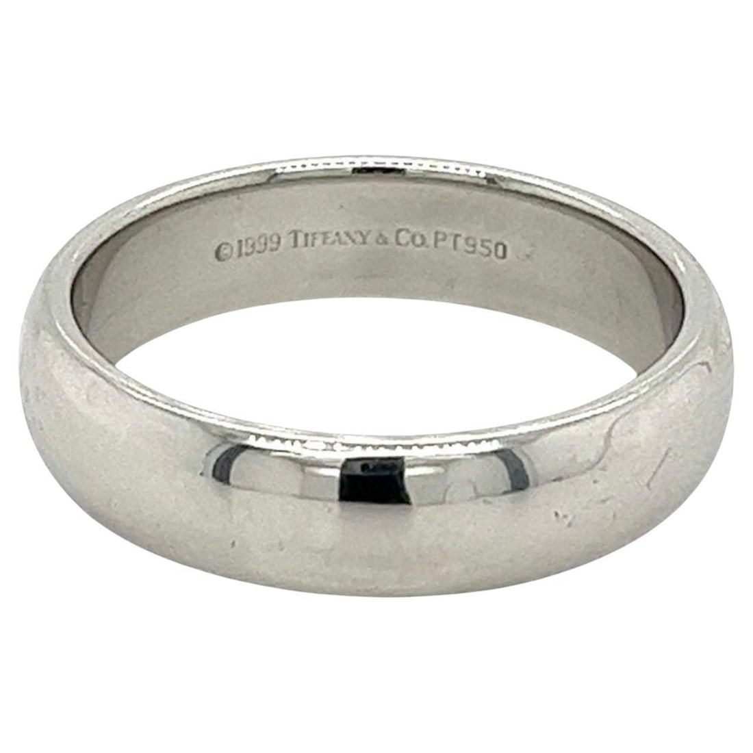 Tiffany & Co. Signed Platinum Wide Plain Wedding Band Ring 15 Grams, Estate - 15