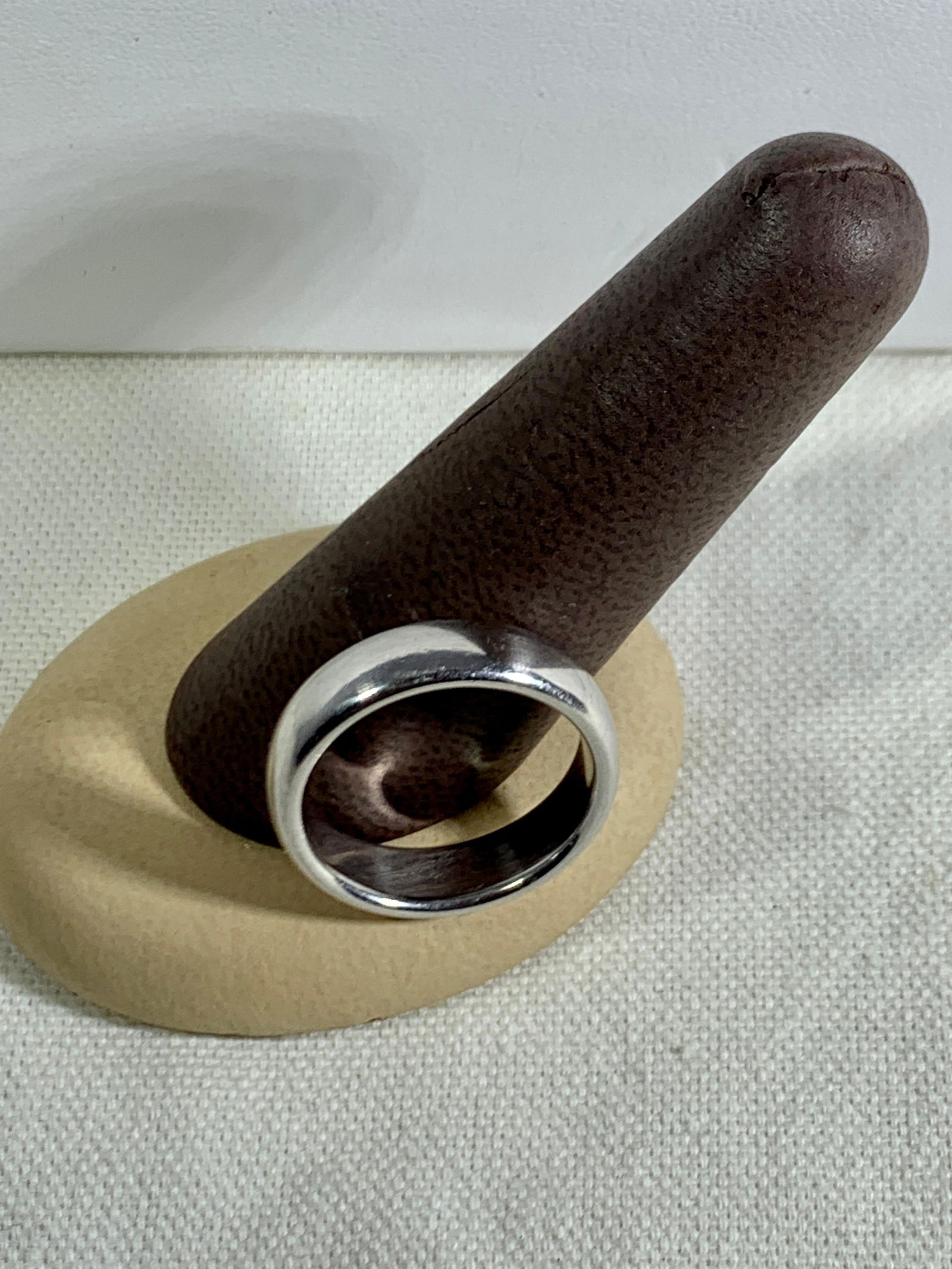 Tiffany & Co. Signed Platinum Wide Plain Wedding Band Ring 15 Grams, Estate - 18