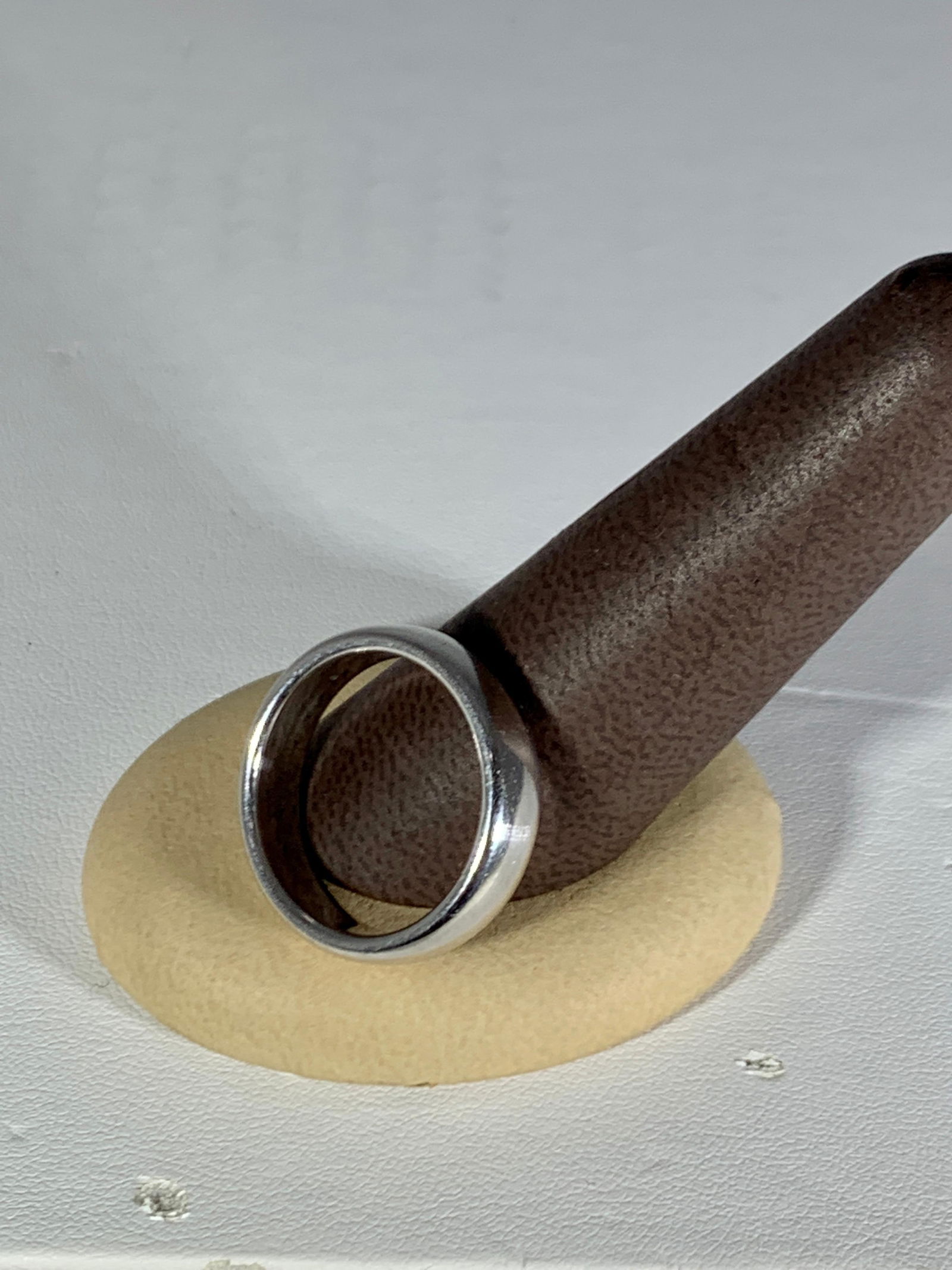 Tiffany & Co. Signed Platinum Wide Plain Wedding Band Ring 15 Grams, Estate - 3