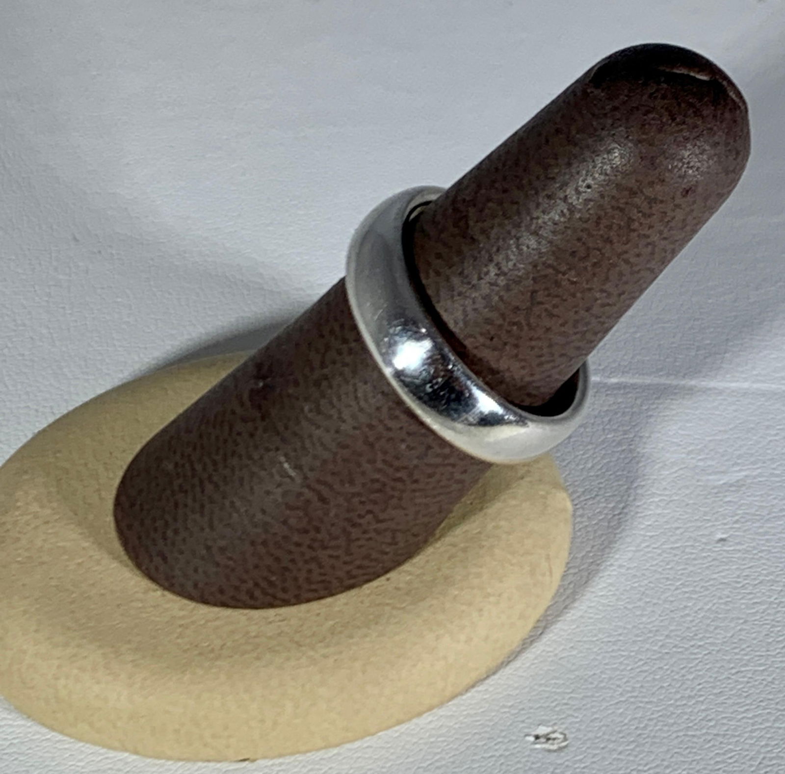 Tiffany & Co. Signed Platinum Wide Plain Wedding Band Ring 15 Grams, Estate - 4