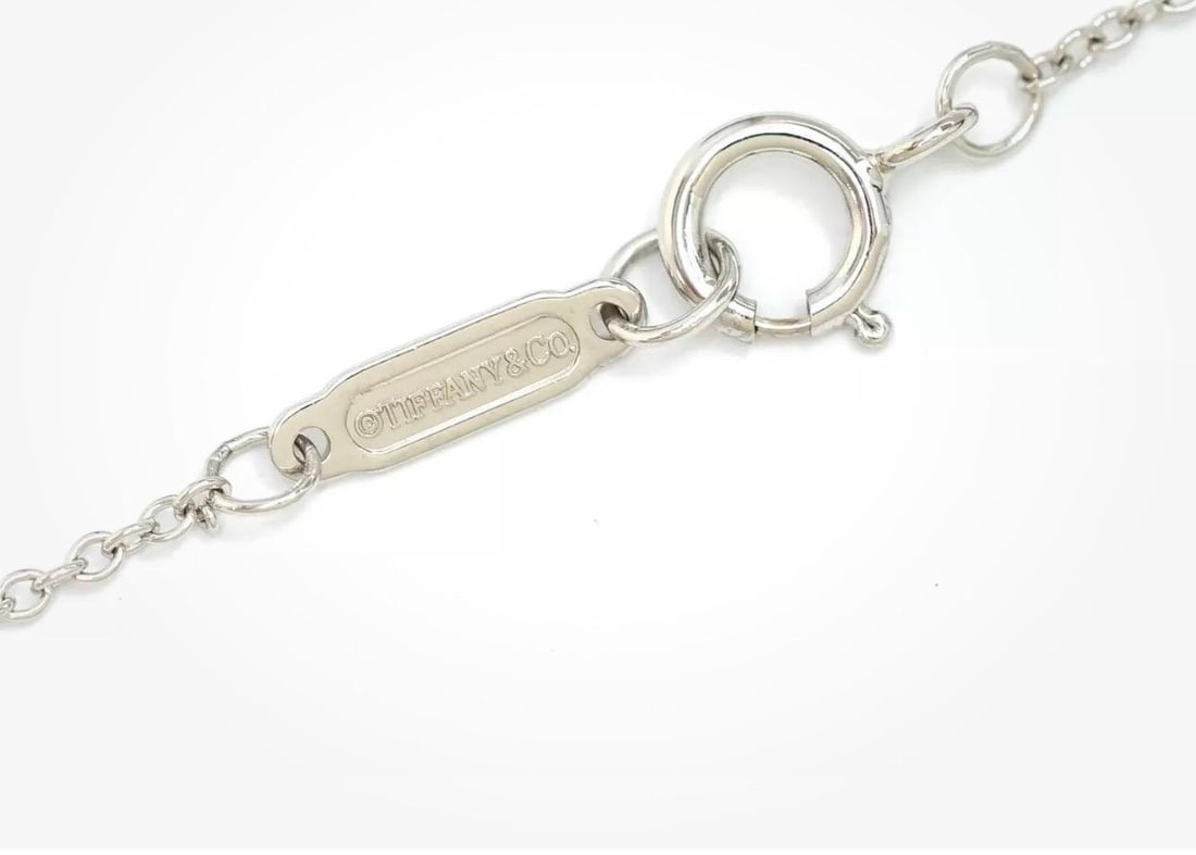 Tiffany & Co. Horseshoe 18P Diamond Necklace 16" 18 Karat White Gold Authentic - 17