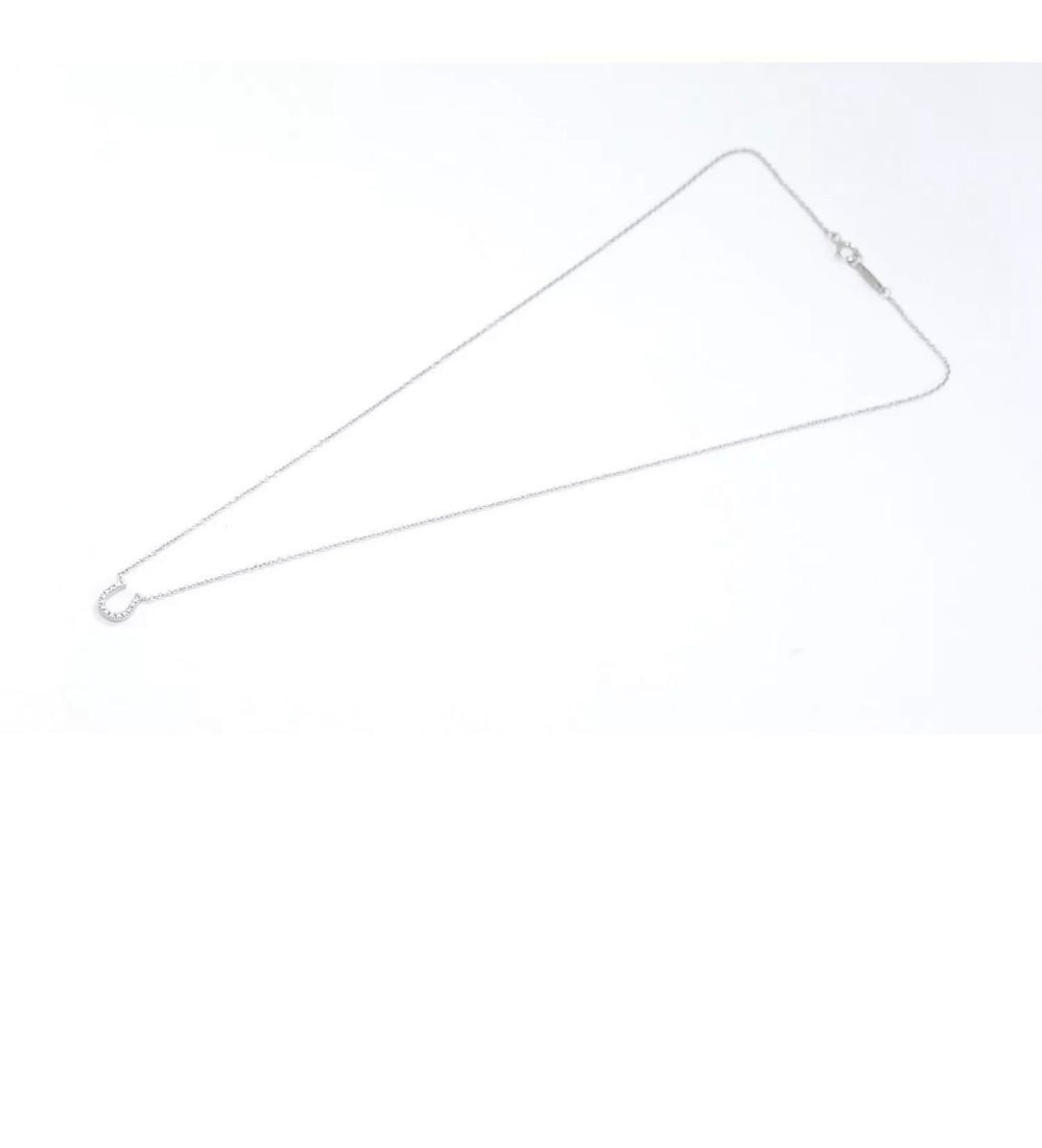 Tiffany & Co. Horseshoe 18P Diamond Necklace 16" 18 Karat White Gold Authentic - 6