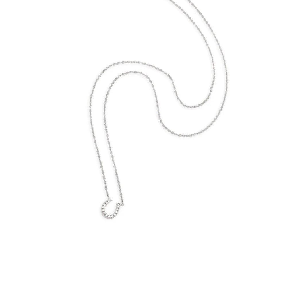 Tiffany & Co. Horseshoe 18P Diamond Necklace 16" 18 Karat White Gold Authentic - 9