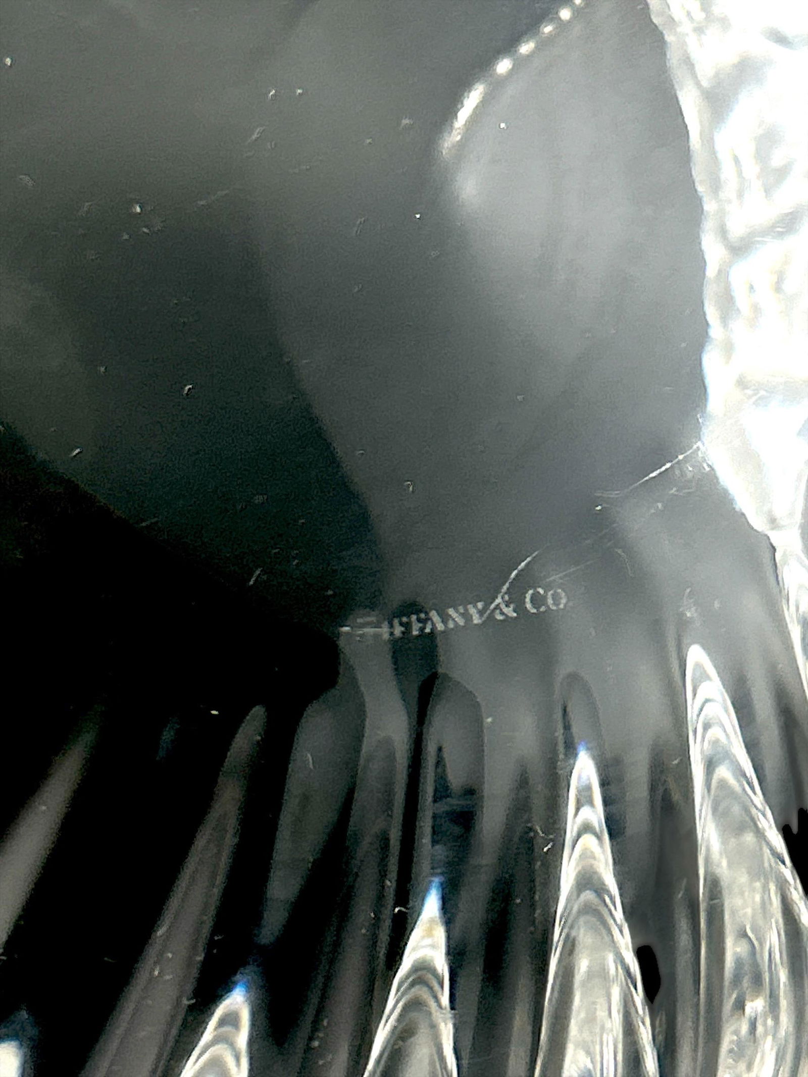 Tiffany & Co Fluted Crystal Bowl With Heart Shaped Edge - 6