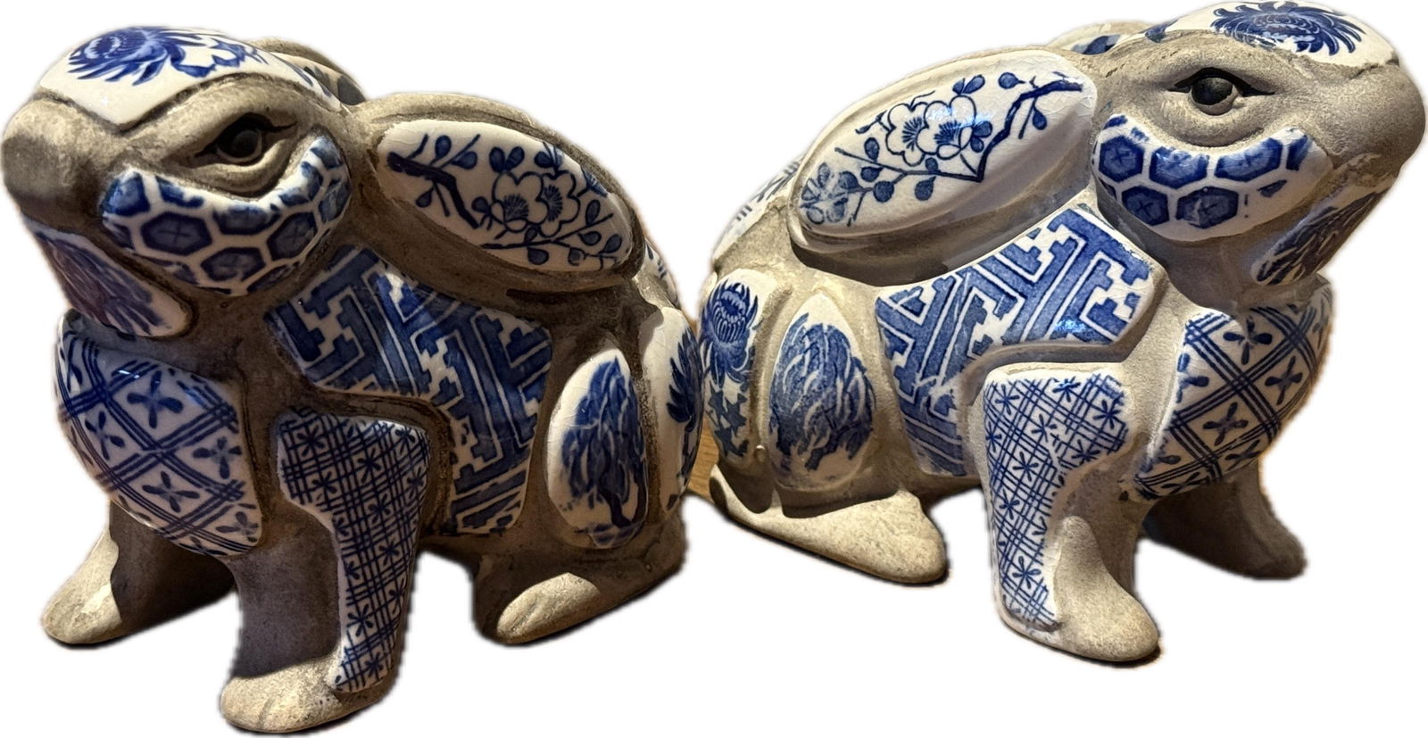 Blue and White Rabbit Candle Stick Holder Set Created by Artist Nancy Lopez in the 1980s Sold Throug - 10