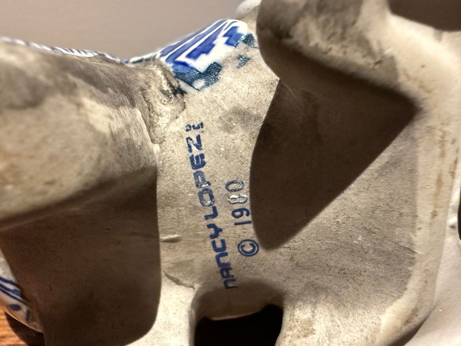 Blue and White Rabbit Candle Stick Holder Set Created by Artist Nancy Lopez in the 1980s Sold Throug - 3