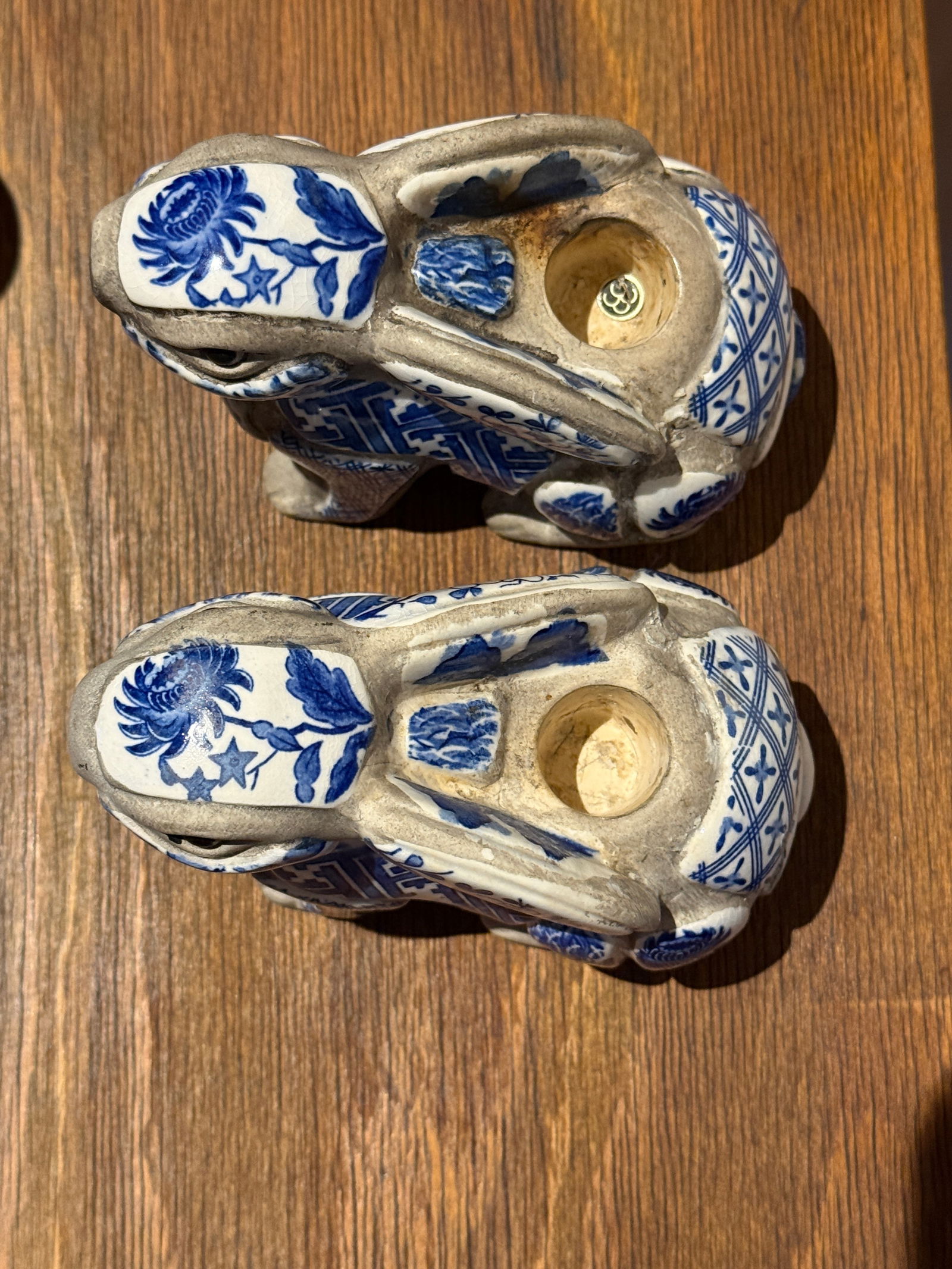 Blue and White Rabbit Candle Stick Holder Set Created by Artist Nancy Lopez in the 1980s Sold Throug - 8