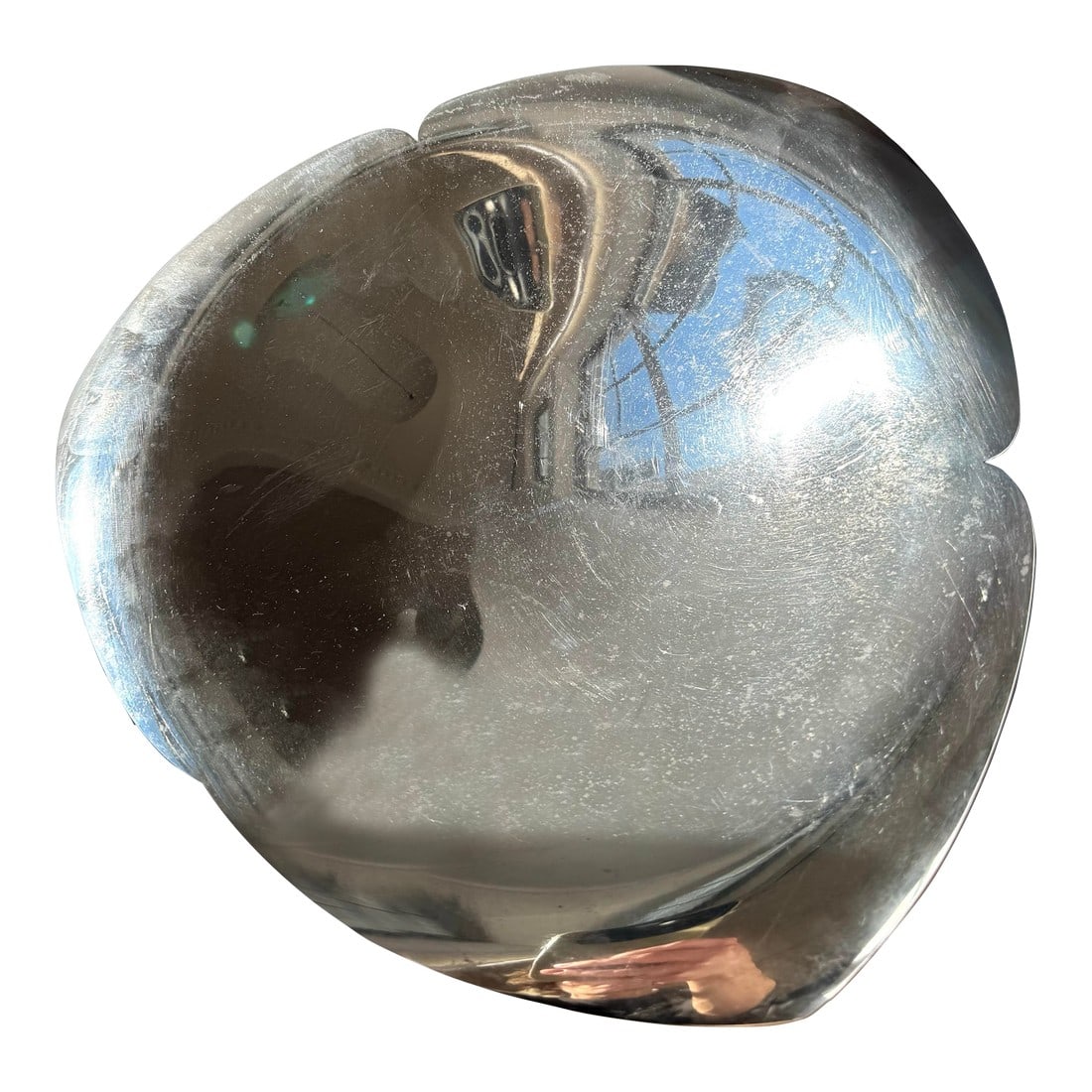 1950s Tiffany & Co. Makers Sterling Silver Platter, Petal Design, Model 23377 M: This elegant Tiffany & Co. sterling silver platter (often described as a petal bowl or flower-form dish) showcases a stunning mid-century modern design with a distinctive lobed, multi-petaled rim