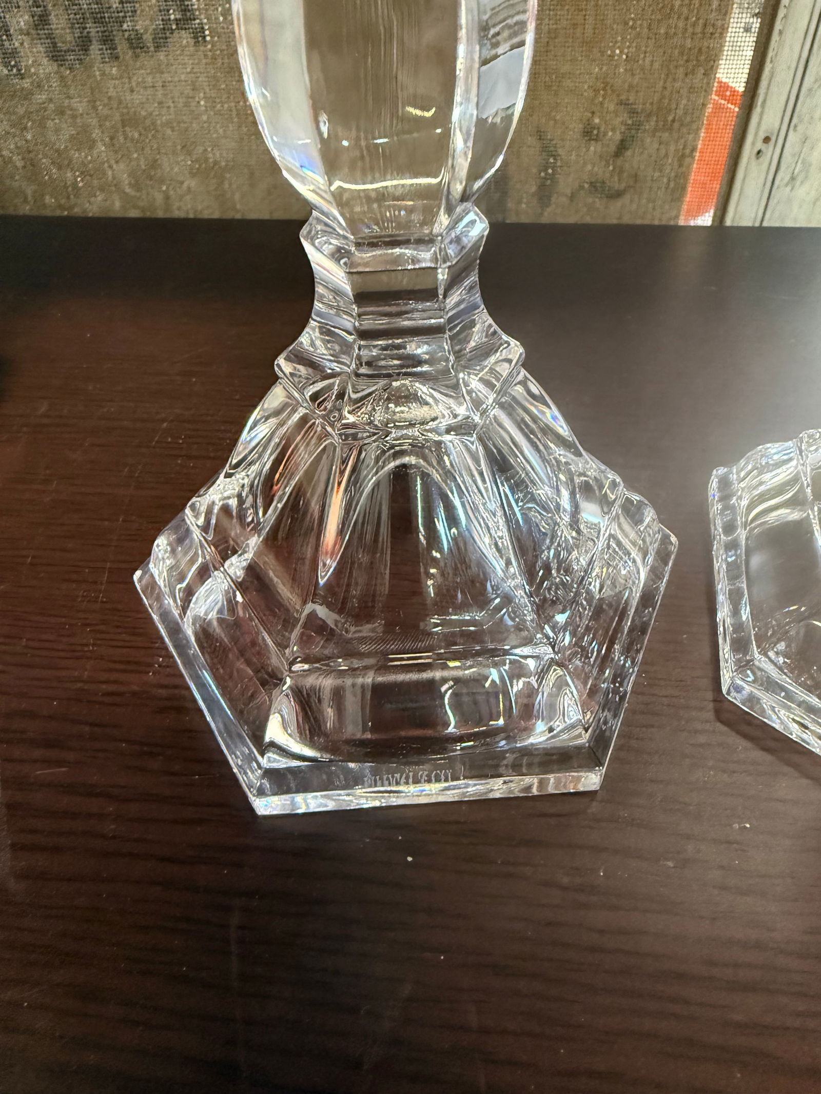 Tiffany & Co Hampton 9" Crystal Candlesticks Taper Candle Holders Pair - 2