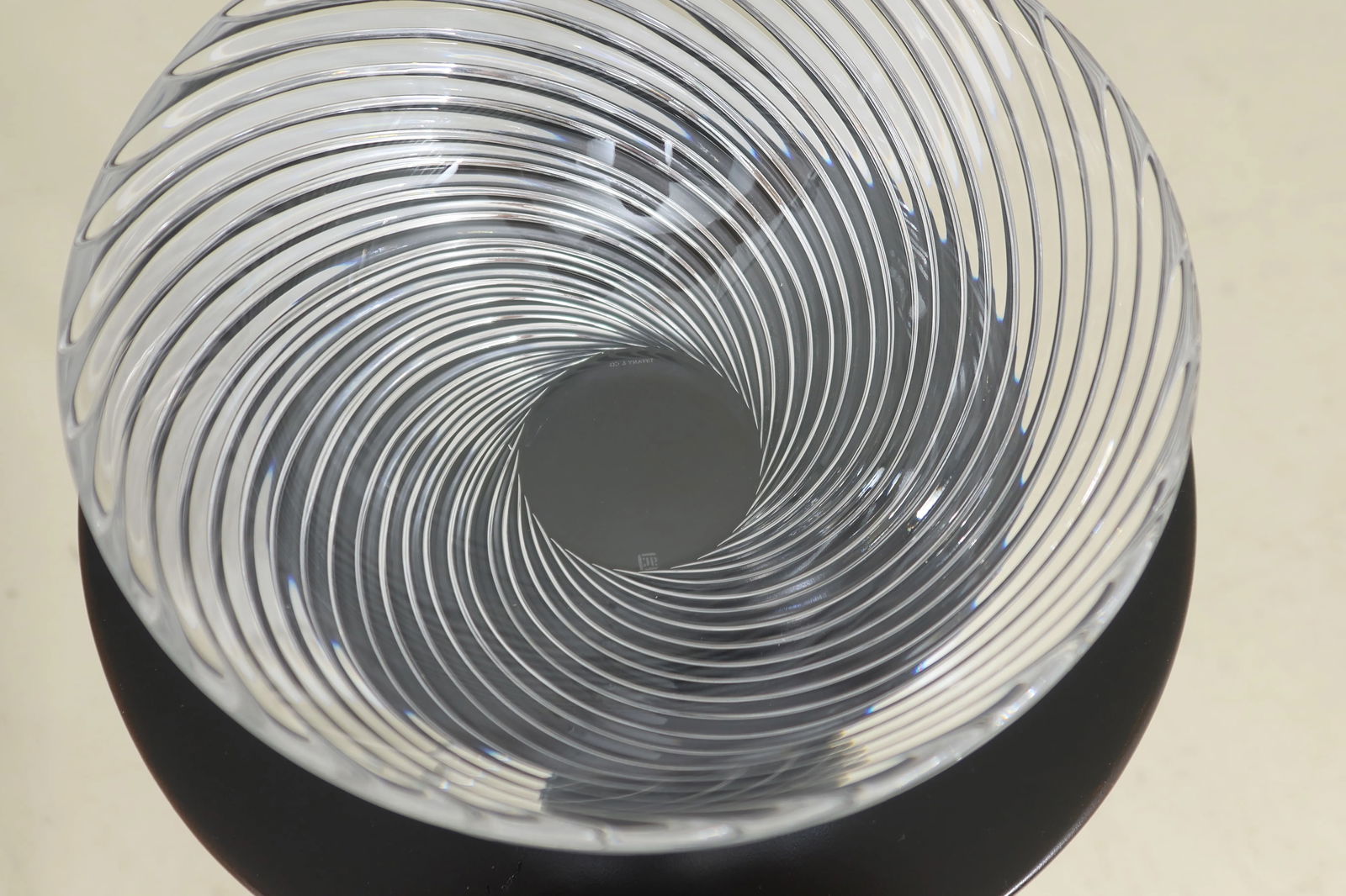 Tiffany Signed Etched Crystal Centerpiece Bowl - 3