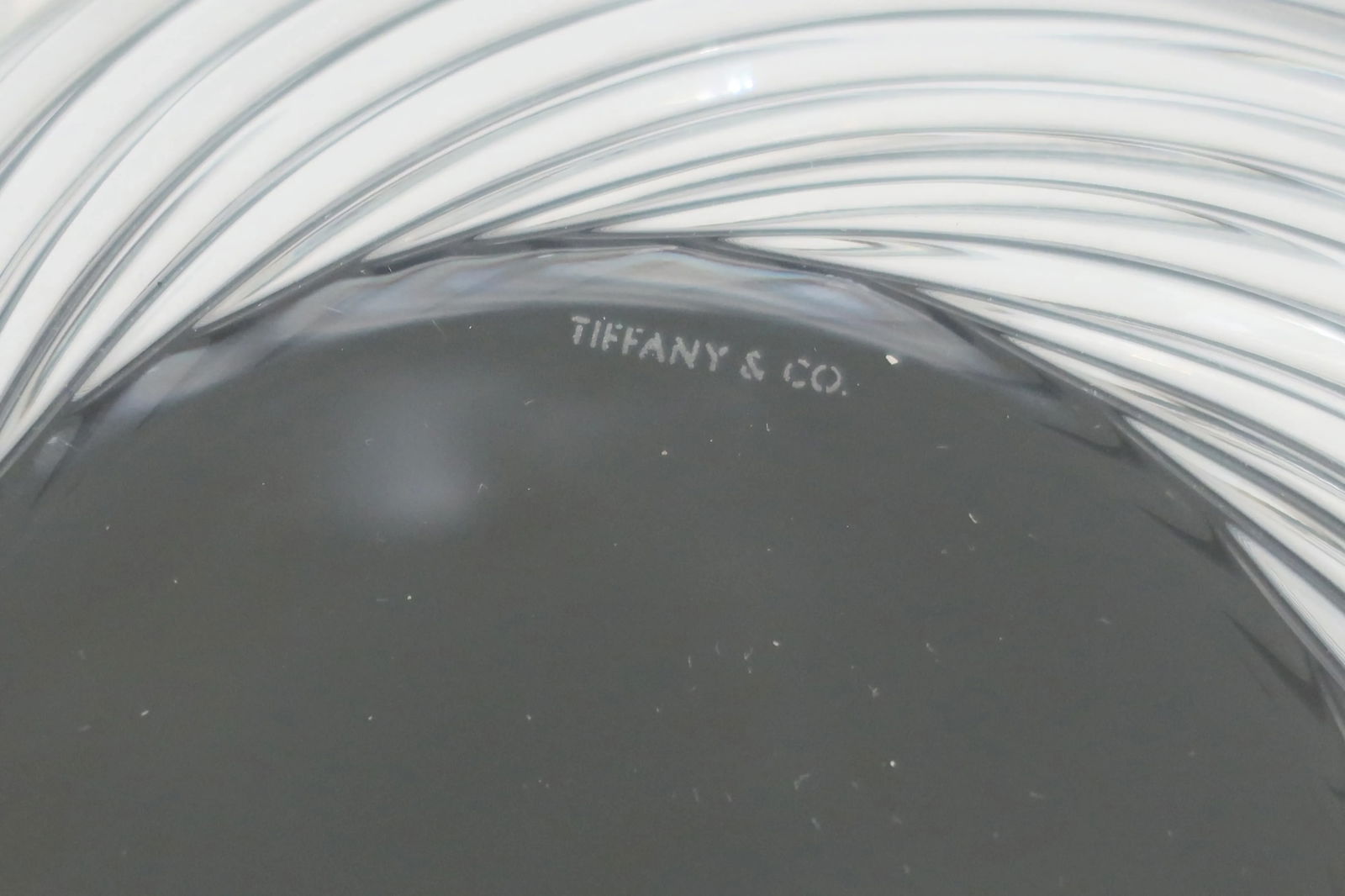 Tiffany Signed Etched Crystal Centerpiece Bowl - 5