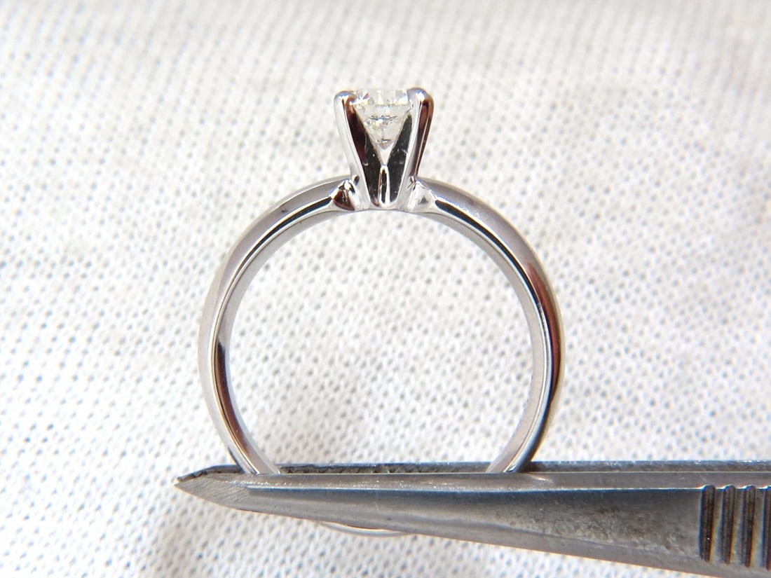 GIA Certified .51ct round cut diamond solitaire ring platinum classic G/Vs - 3